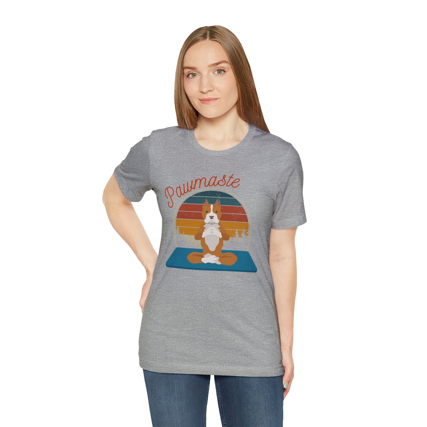 Pawmaste Pitbull Puppy Yoga Mountain Shirt Unisex Classic Tee