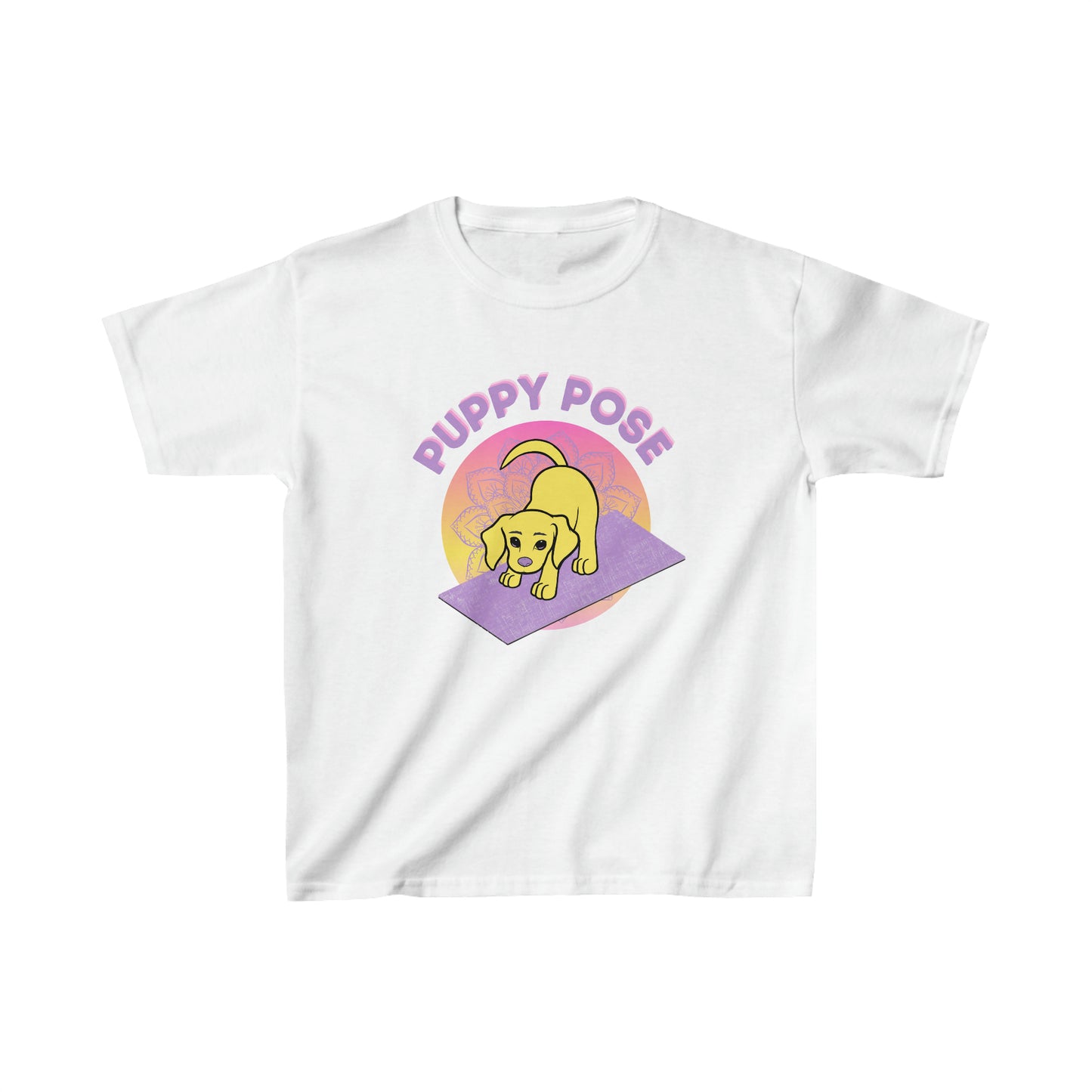 KIDS Puppy Pose with Yogi the Rescue Puppy Yoga Mascot Unisex Classic Tee