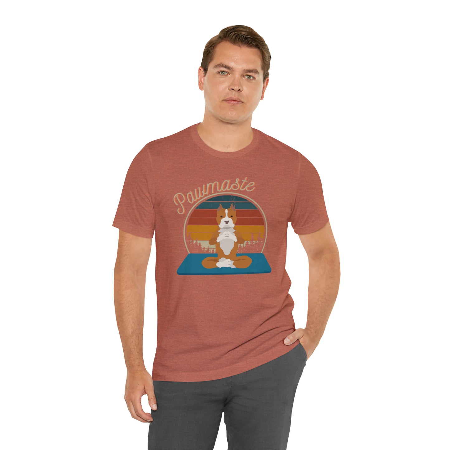 Pawmaste Pitbull Puppy Yoga Mountain Shirt Unisex Classic Tee