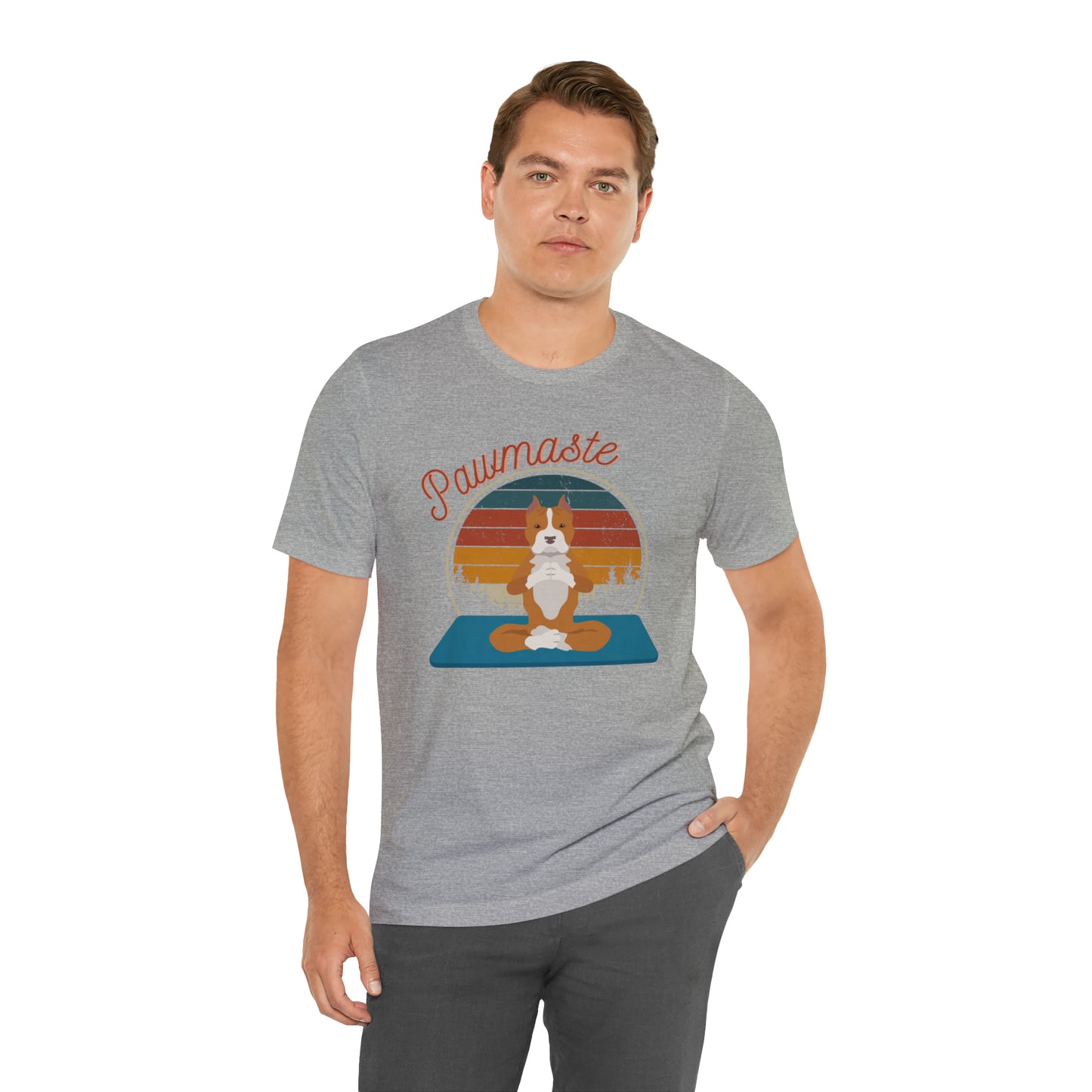 Pawmaste Pitbull Puppy Yoga Mountain Shirt Unisex Classic Tee
