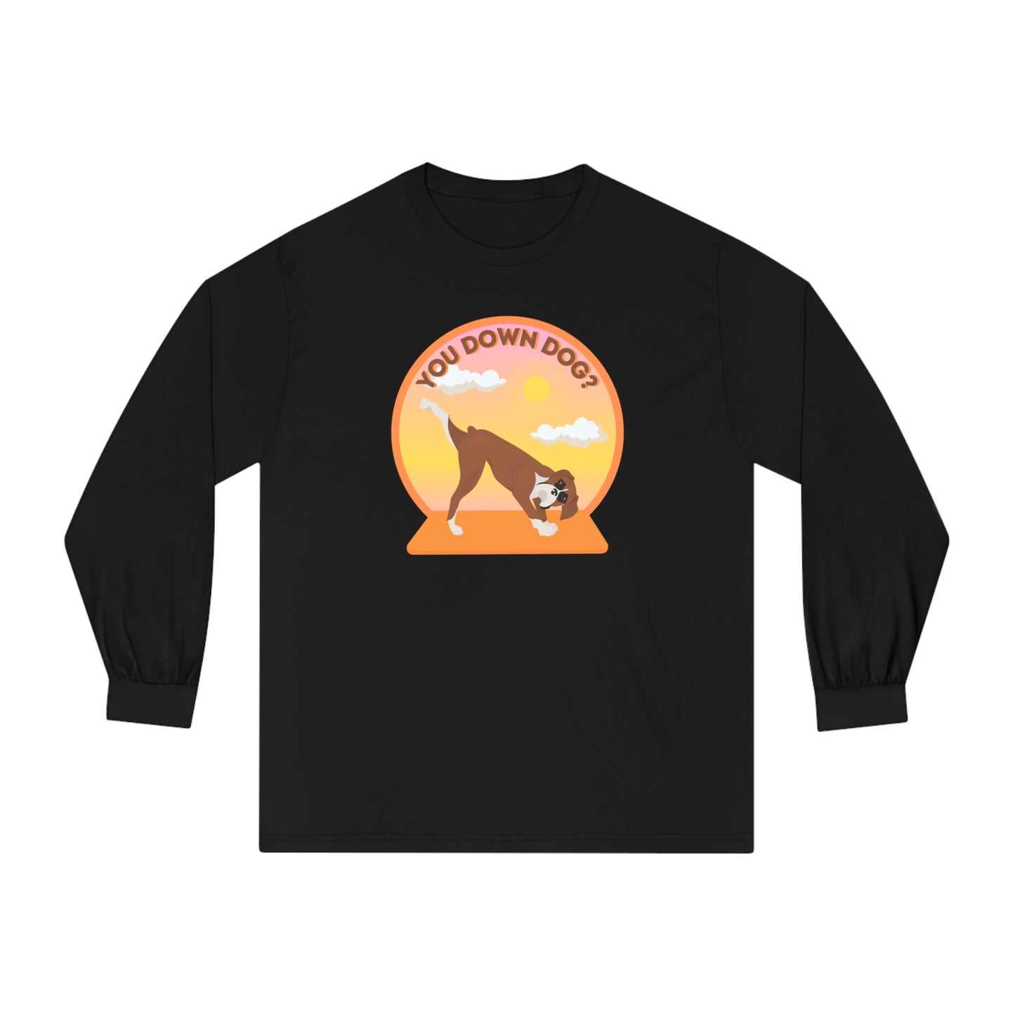Downdog Boxer Puppy Yoga Unisex Classic long Sleeve Tee
