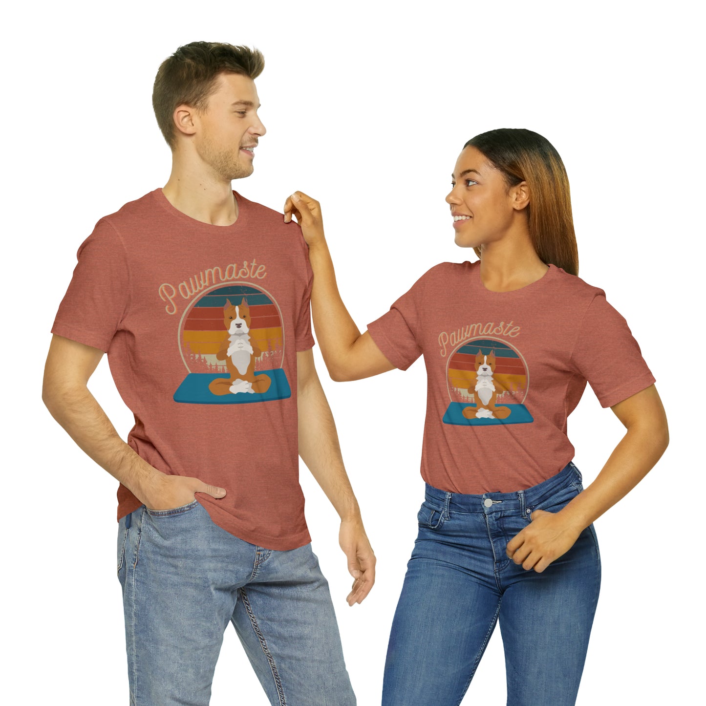Pawmaste Pitbull Puppy Yoga Mountain Shirt Unisex Classic Tee