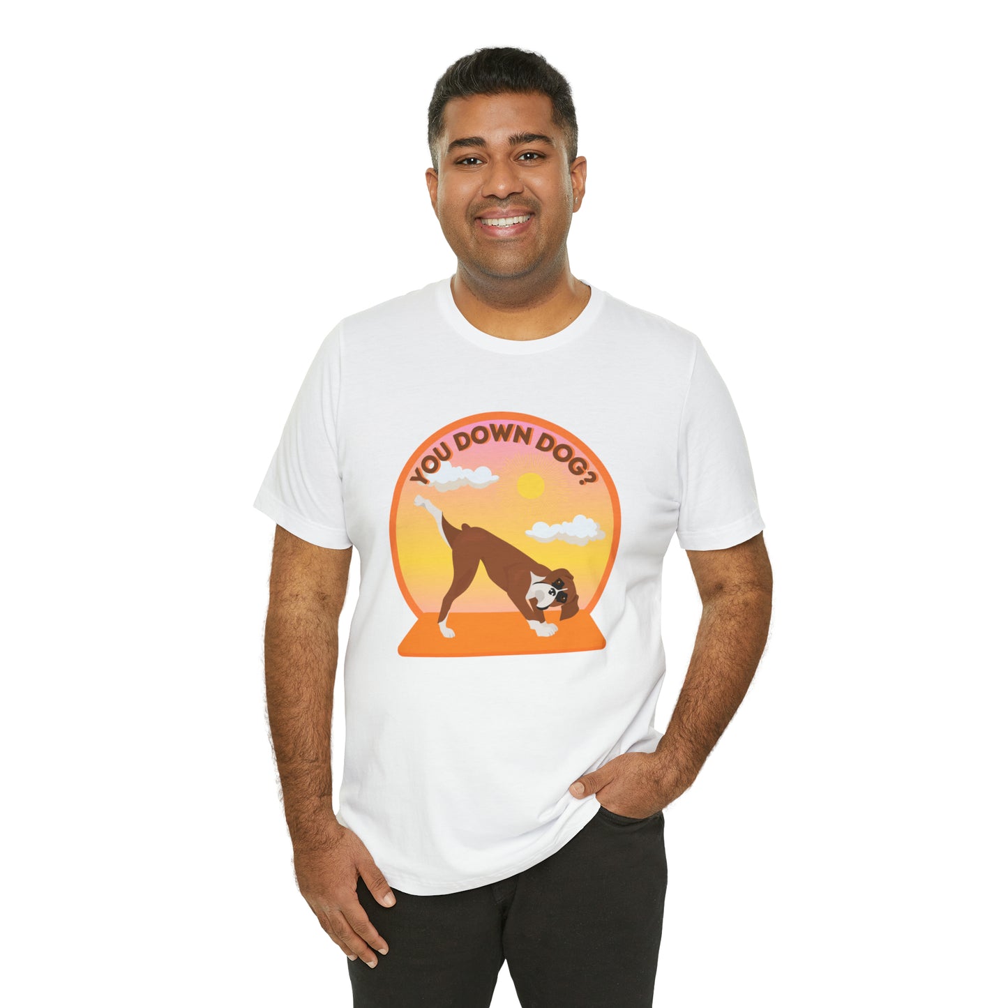 Downdog Boxer Puppy Yoga Shirt Unisex Classic Tee