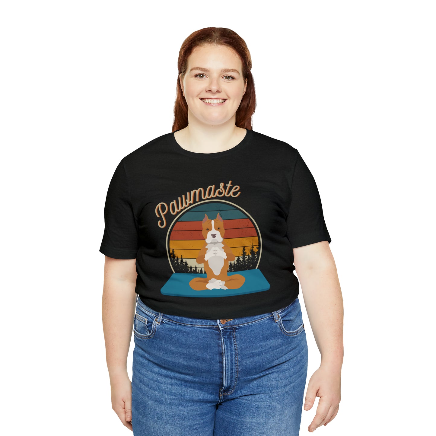 Pawmaste Pitbull Puppy Yoga Mountain Shirt Unisex Classic Tee