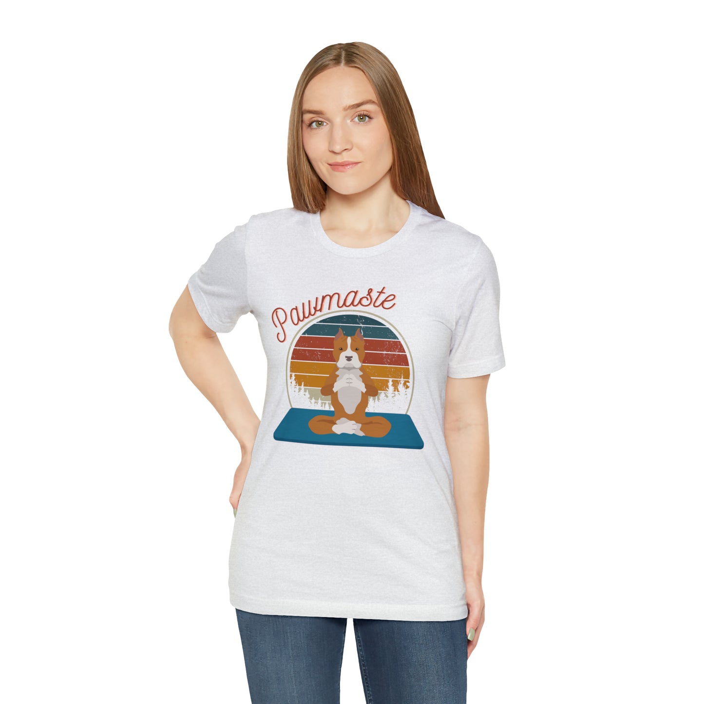 Pawmaste Pitbull Puppy Yoga Mountain Shirt Unisex Classic Tee