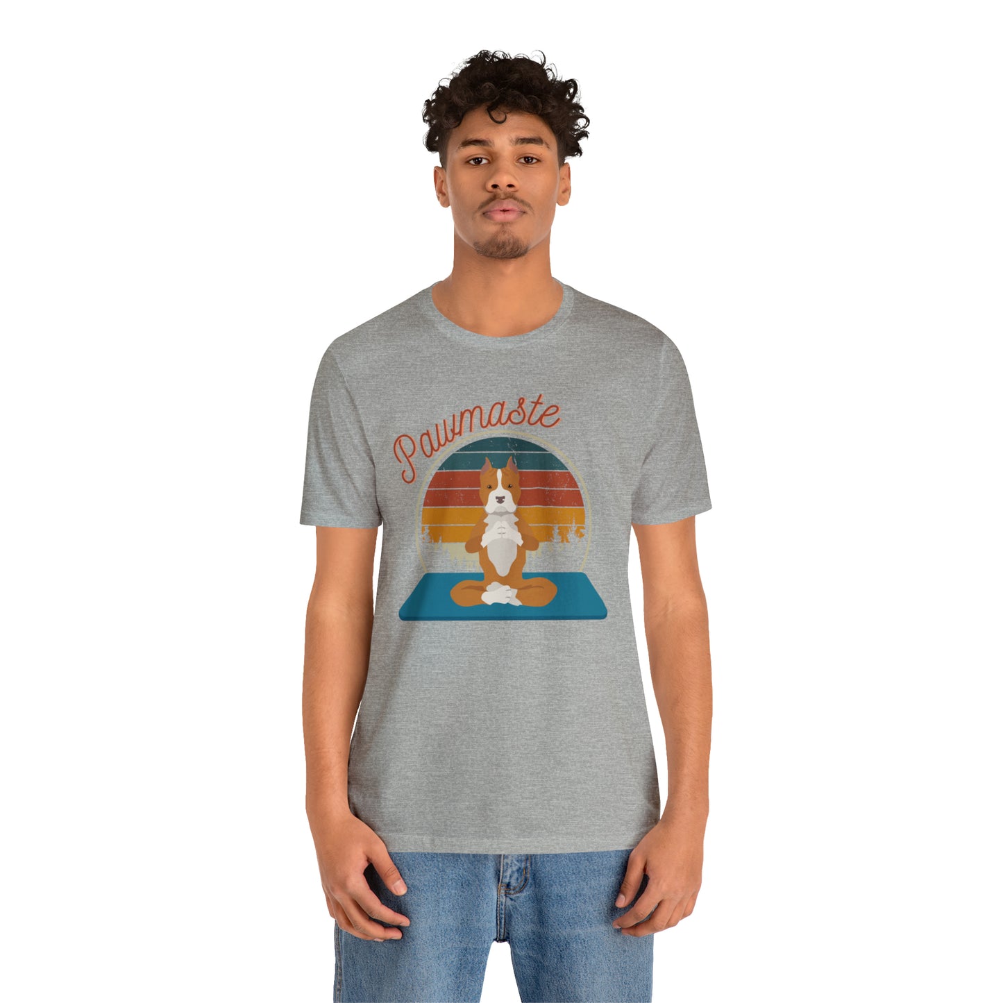 Pawmaste Pitbull Puppy Yoga Mountain Shirt Unisex Classic Tee
