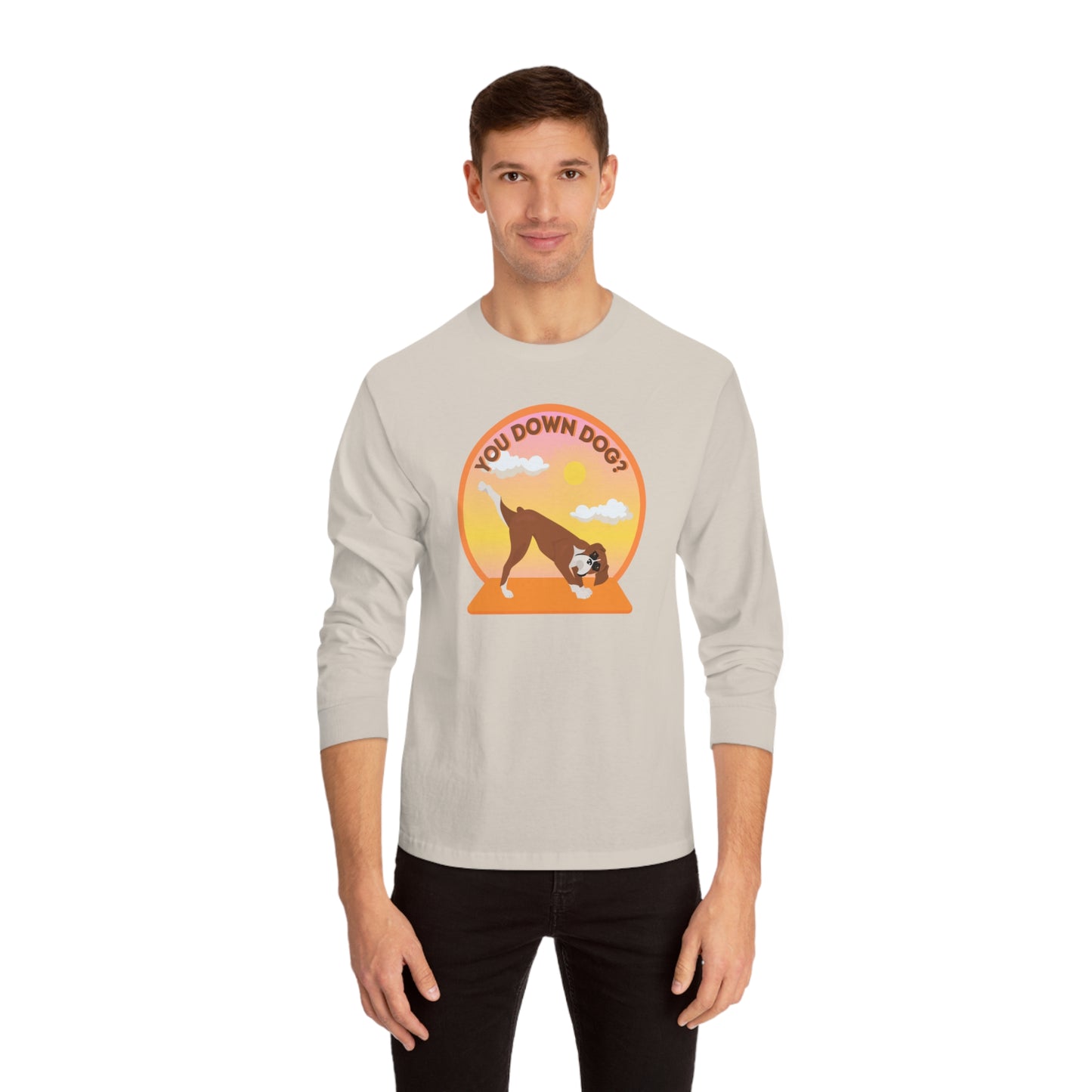 Downdog Boxer Puppy Yoga Unisex Classic long Sleeve Tee