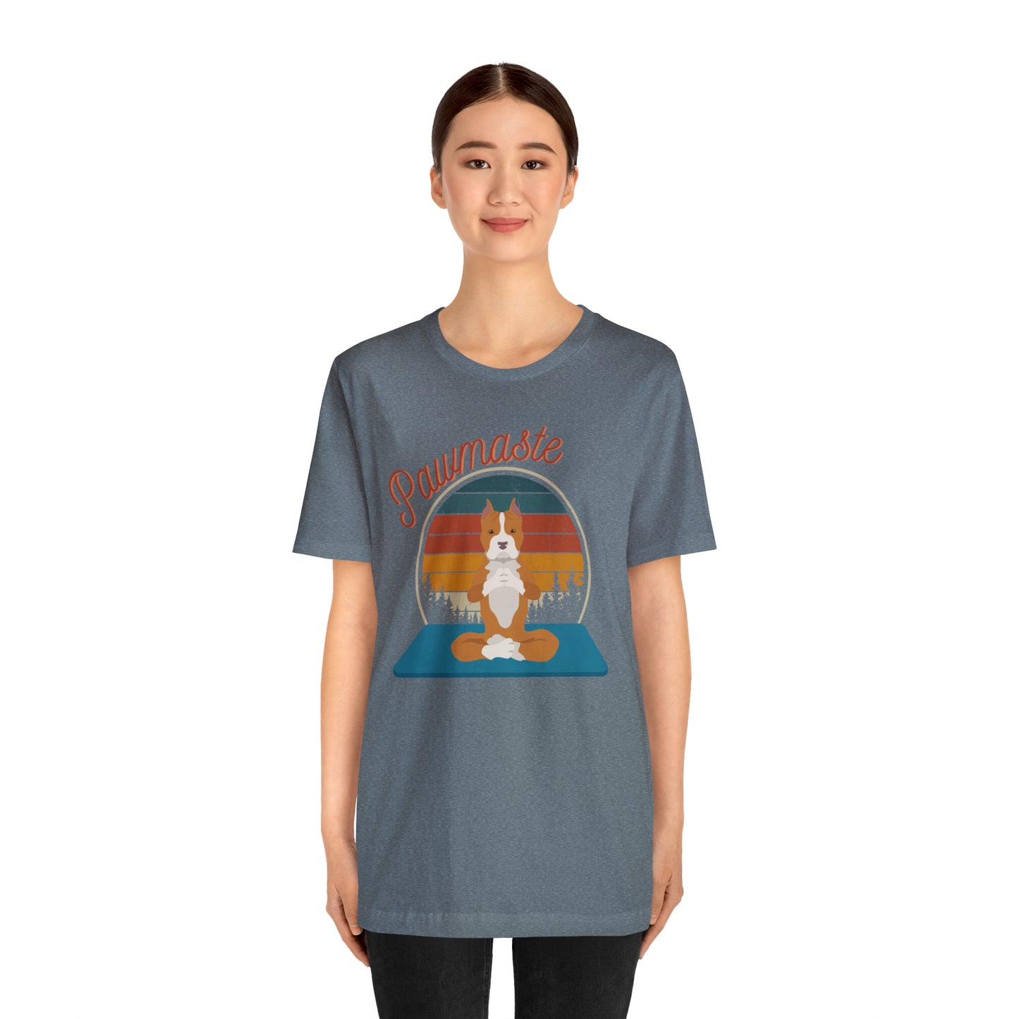 Pawmaste Pitbull Puppy Yoga Mountain Shirt Unisex Classic Tee