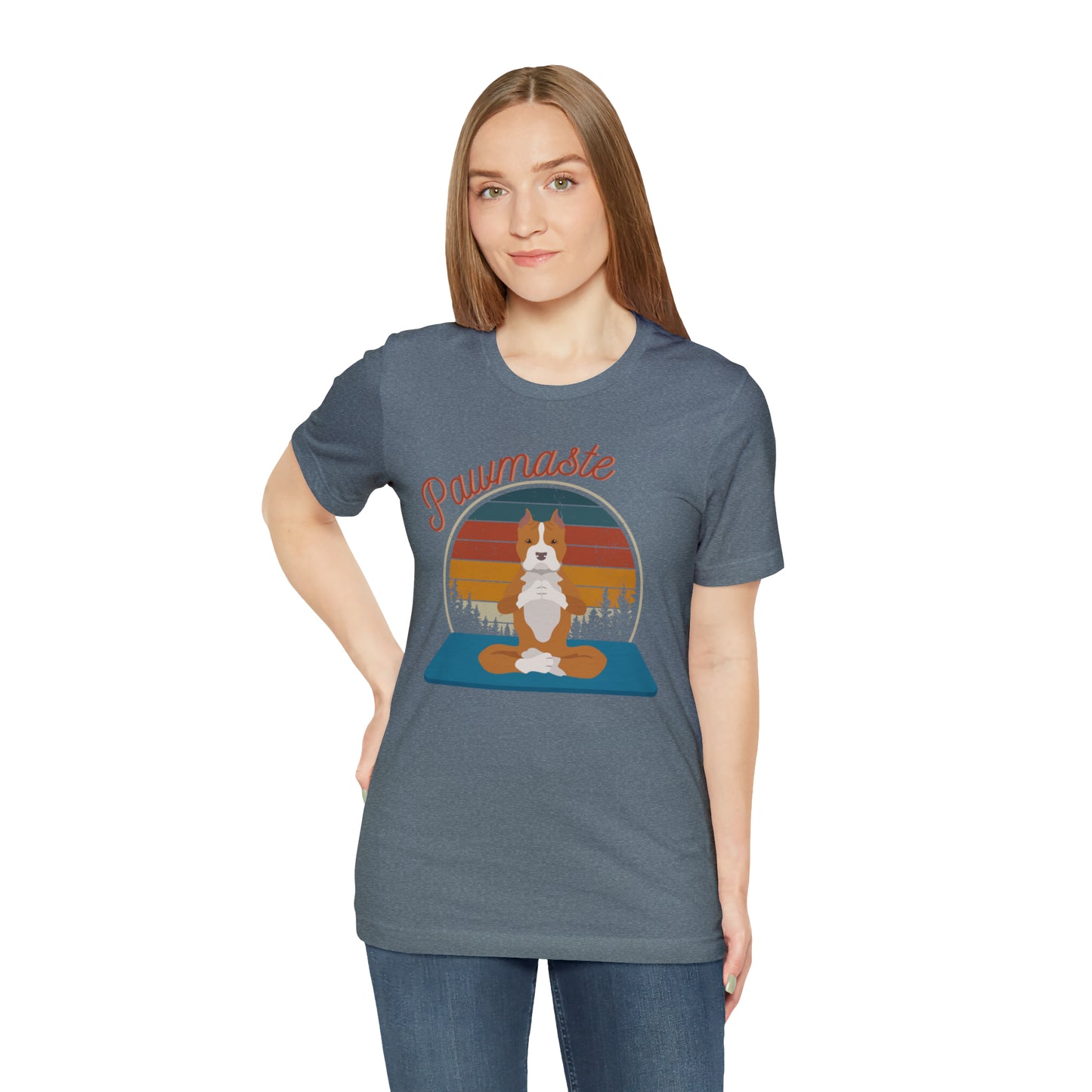 Pawmaste Pitbull Puppy Yoga Mountain Shirt Unisex Classic Tee
