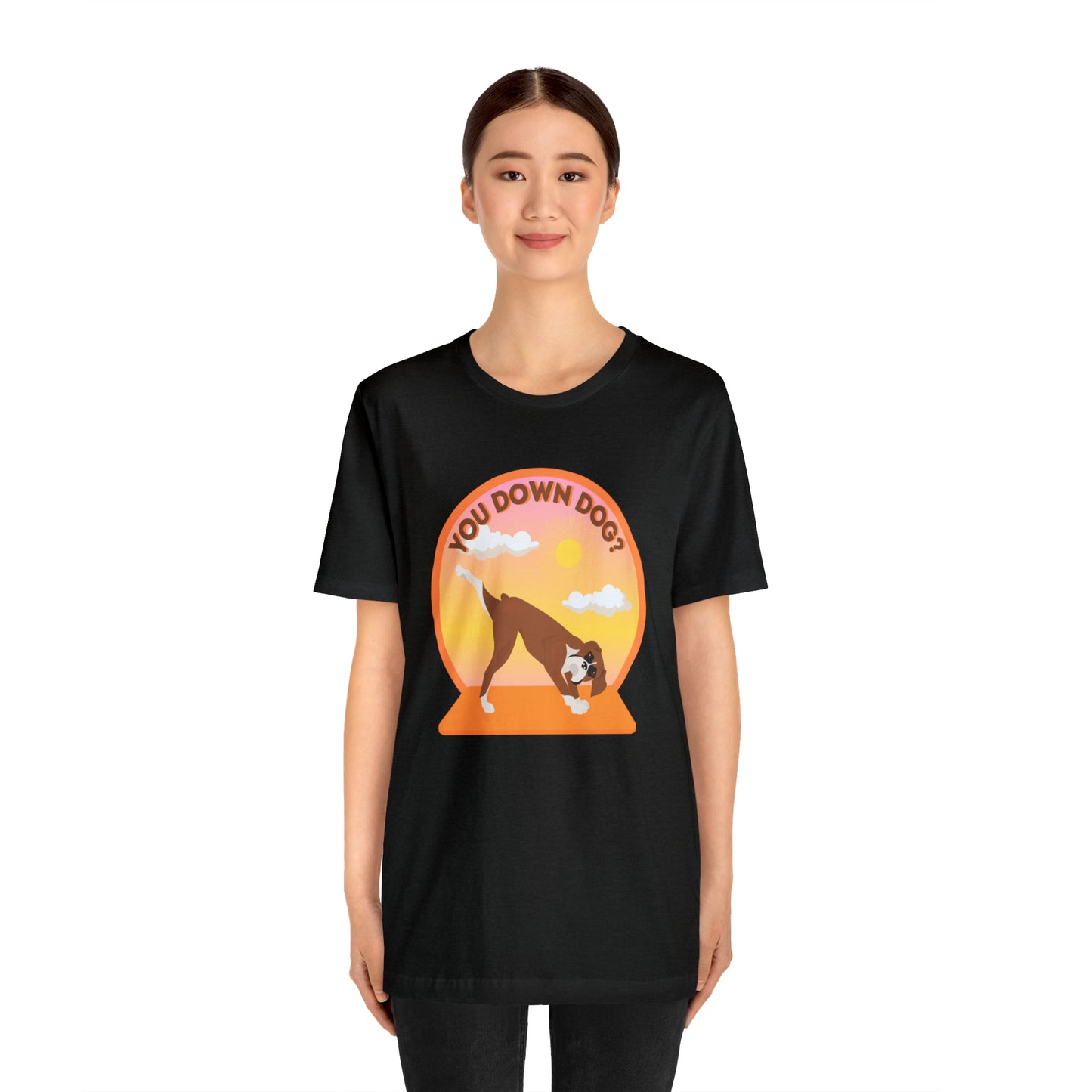 Downdog Boxer Puppy Yoga Shirt Unisex Classic Tee