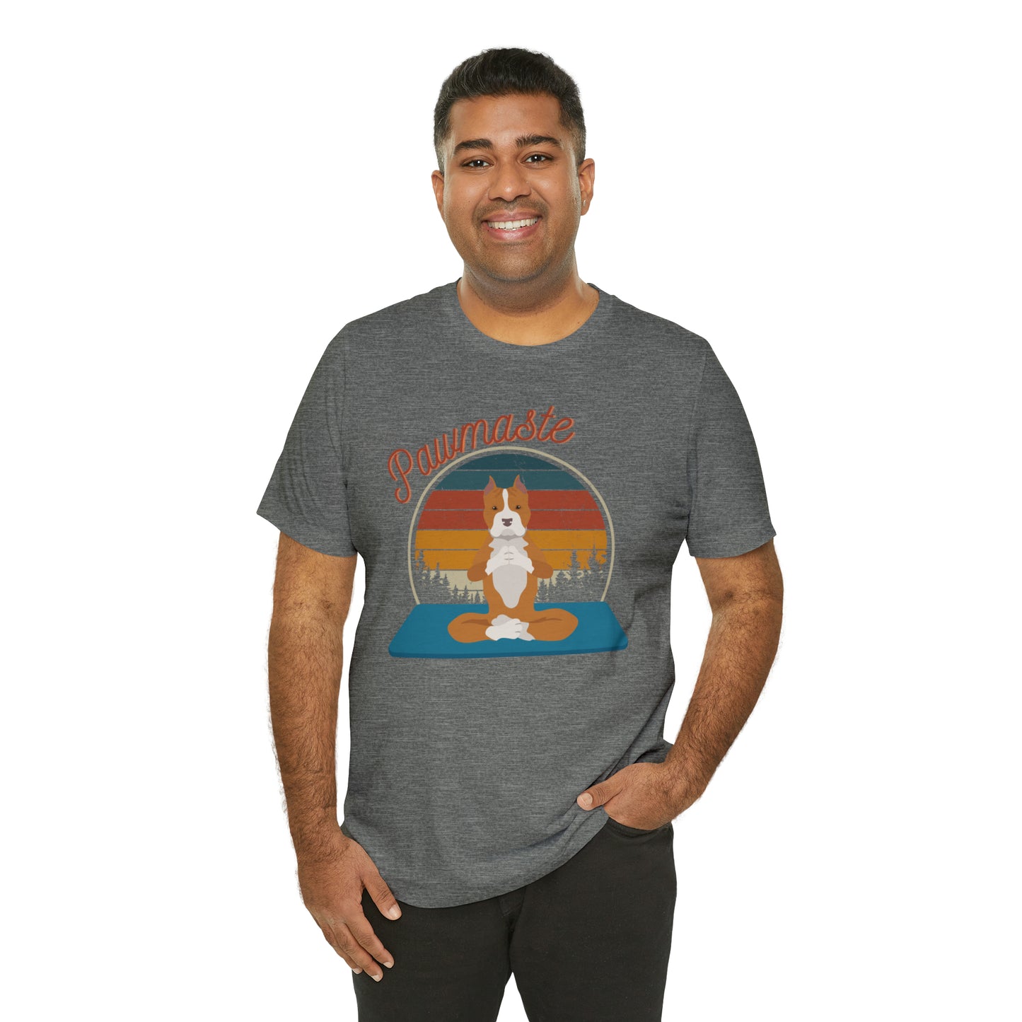 Pawmaste Pitbull Puppy Yoga Mountain Shirt Unisex Classic Tee