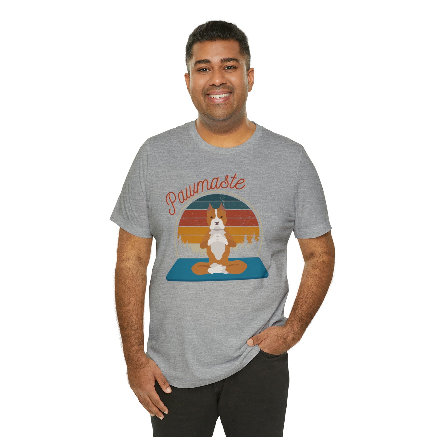 Pawmaste Pitbull Puppy Yoga Mountain Shirt Unisex Classic Tee