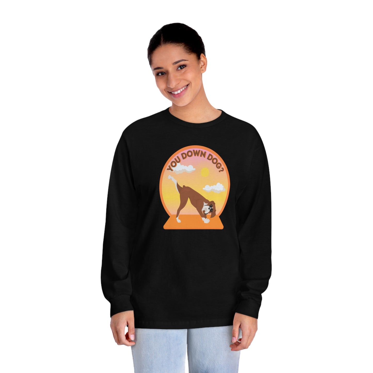 Downdog Boxer Puppy Yoga Unisex Classic long Sleeve Tee