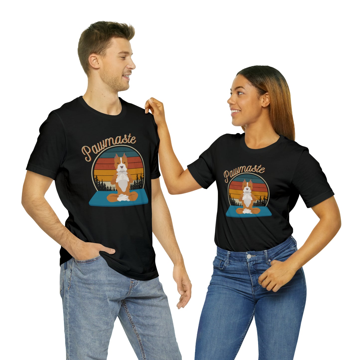 Pawmaste Pitbull Puppy Yoga Mountain Shirt Unisex Classic Tee