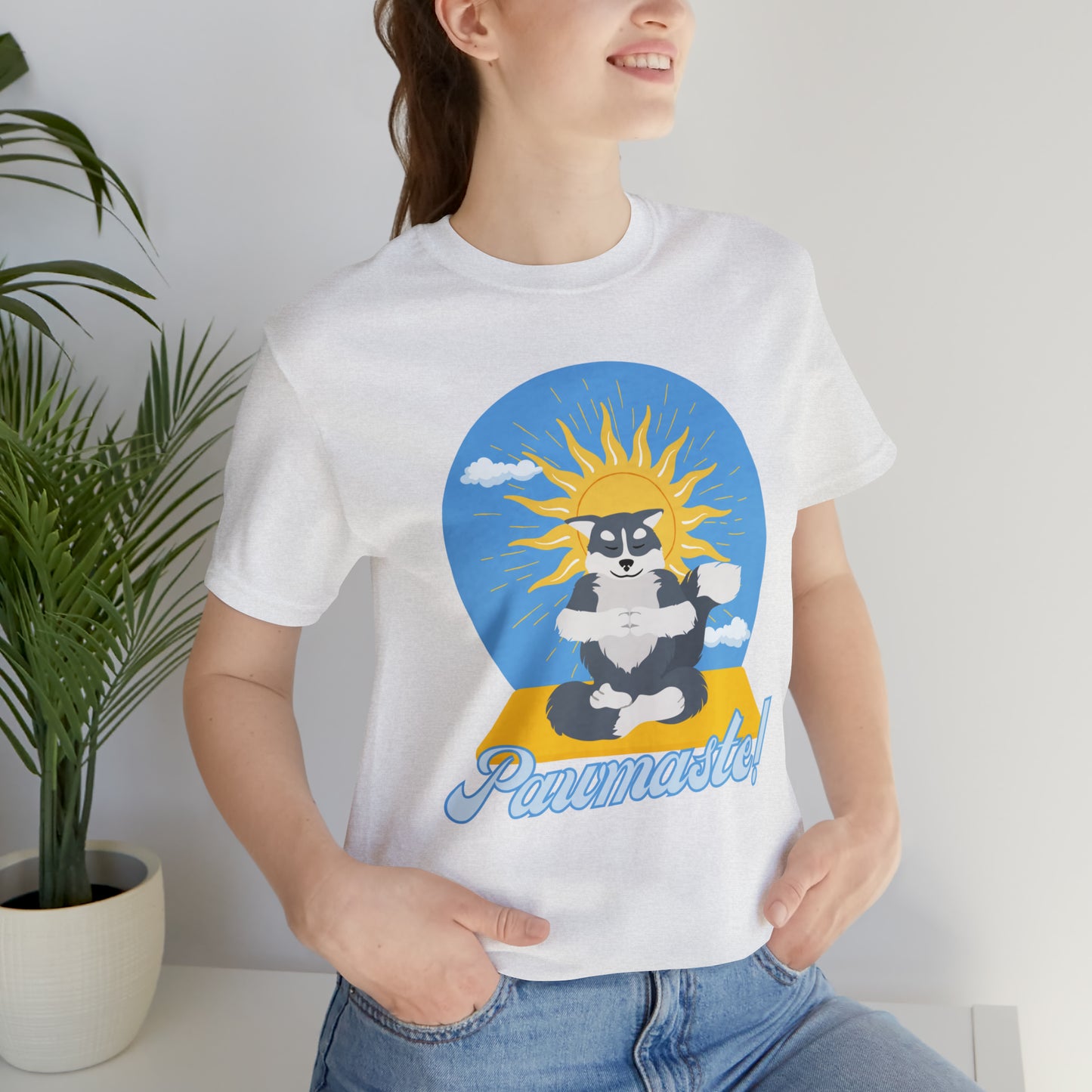 Pawmaste Happy Husky Puppy Yoga Shirt Unisex Classic Tee