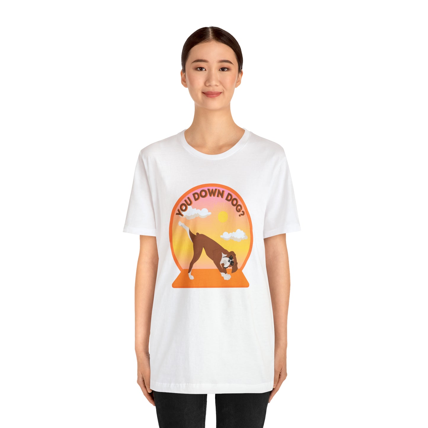 Downdog Boxer Puppy Yoga Shirt Unisex Classic Tee