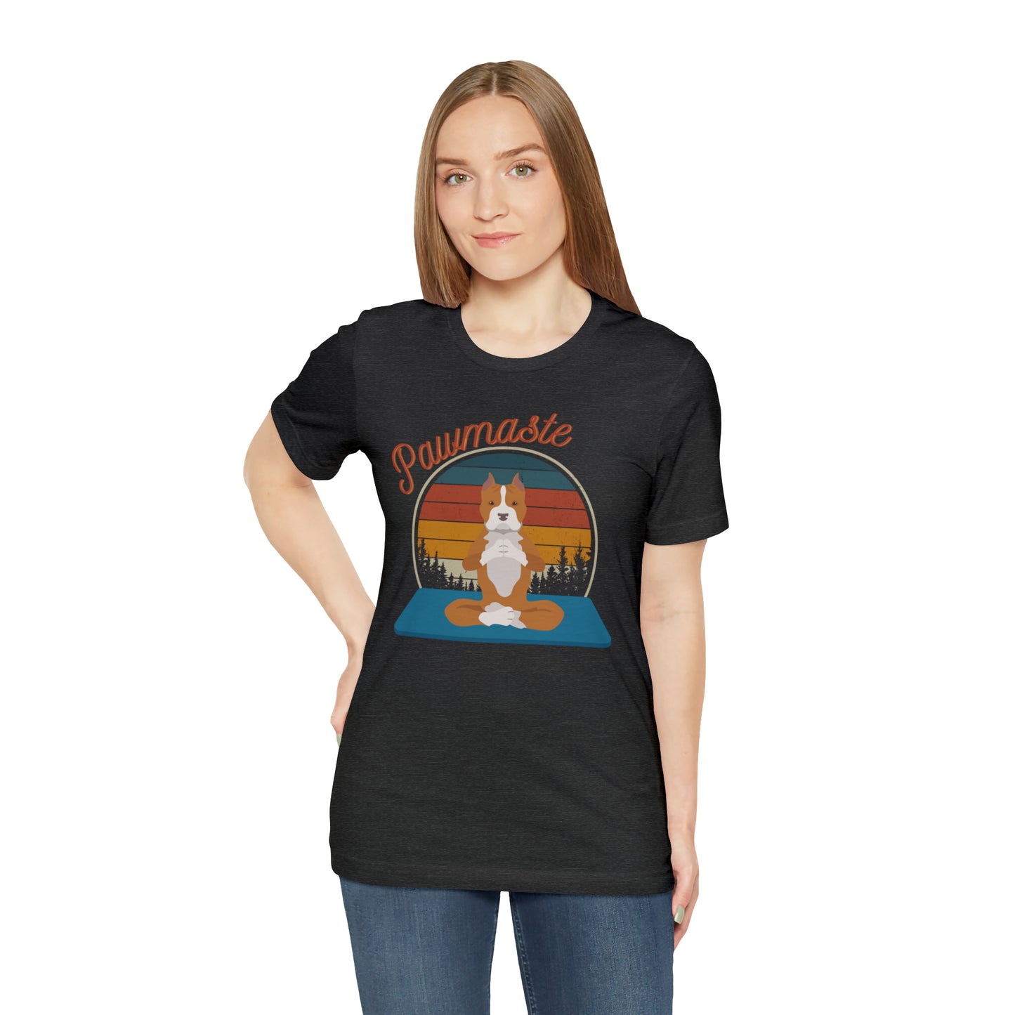 Pawmaste Pitbull Puppy Yoga Mountain Shirt Unisex Classic Tee