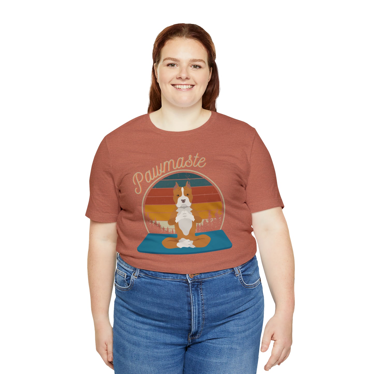 Pawmaste Pitbull Puppy Yoga Mountain Shirt Unisex Classic Tee