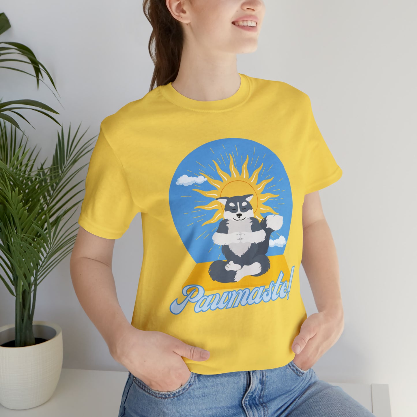 Pawmaste Happy Husky Puppy Yoga Shirt Unisex Classic Tee
