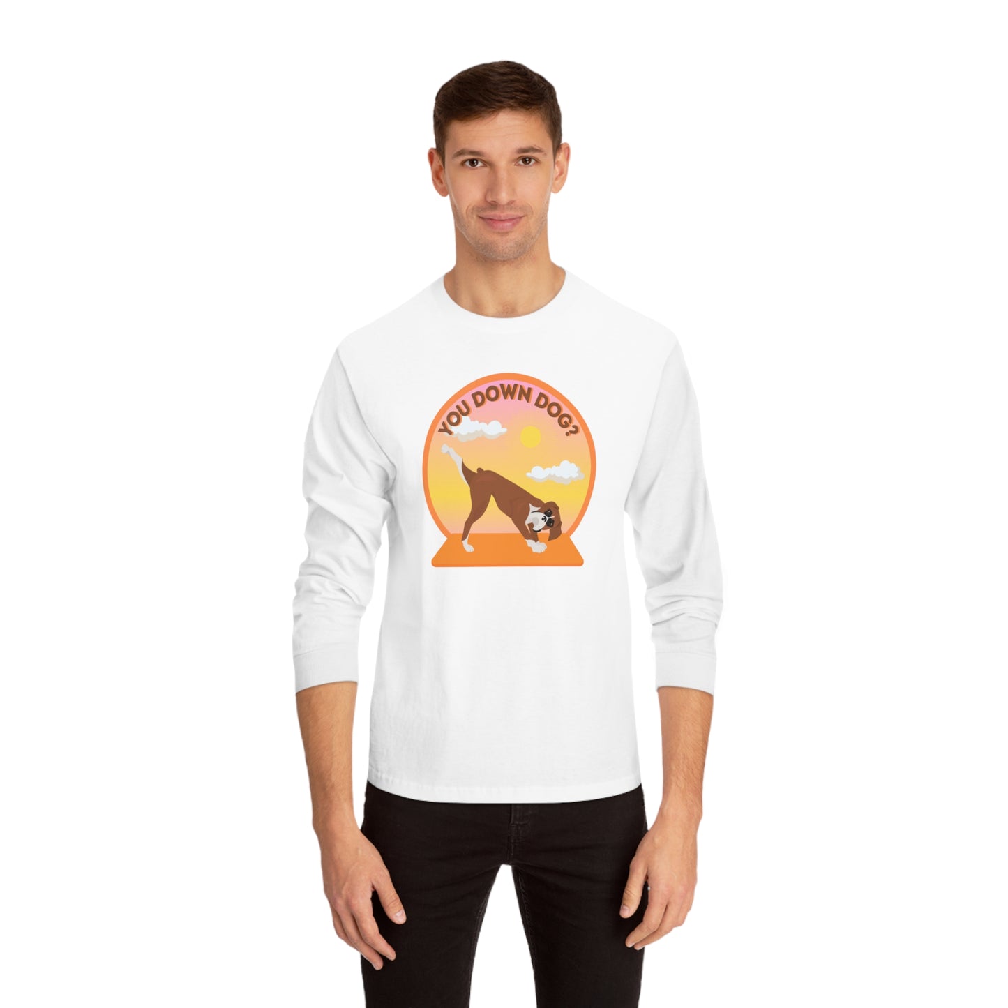 Downdog Boxer Puppy Yoga Unisex Classic long Sleeve Tee