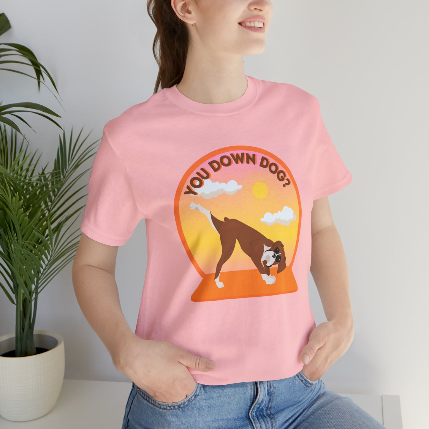 Downdog Boxer Puppy Yoga Shirt Unisex Classic Tee