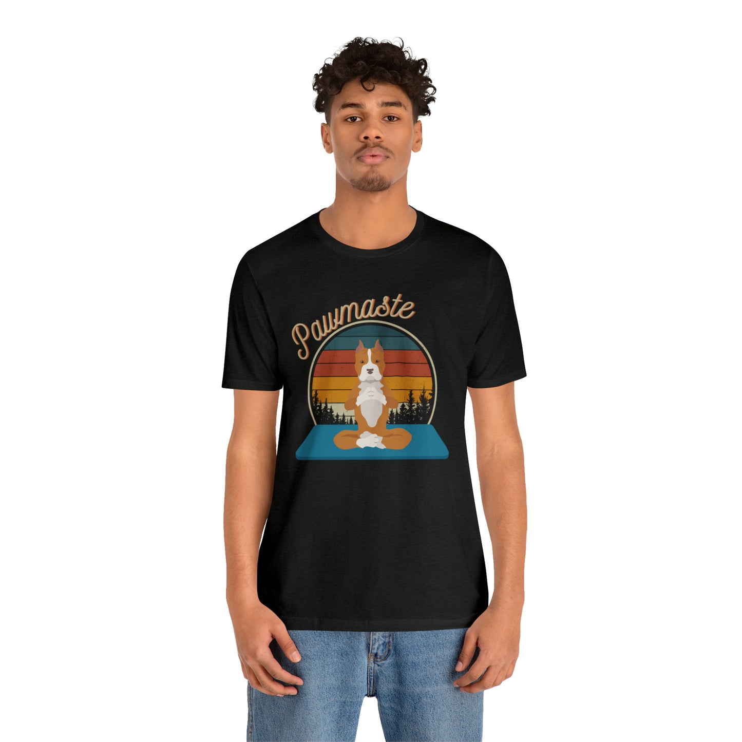 Pawmaste Pitbull Puppy Yoga Mountain Shirt Unisex Classic Tee