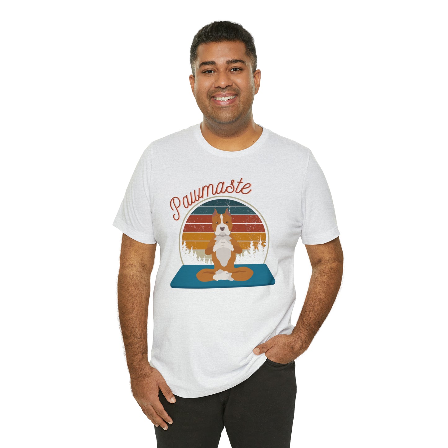 Pawmaste Pitbull Puppy Yoga Mountain Shirt Unisex Classic Tee