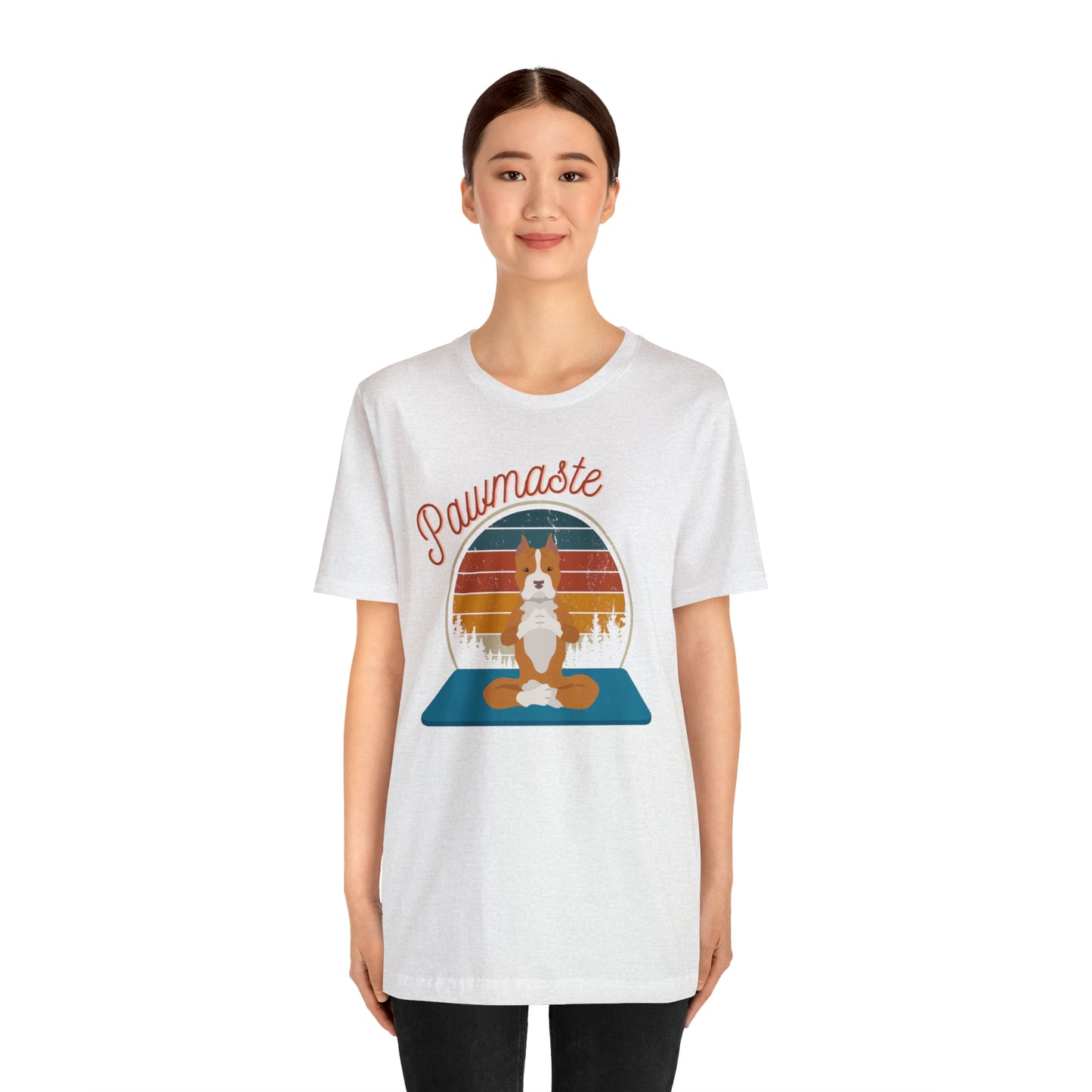 Pawmaste Pitbull Puppy Yoga Mountain Shirt Unisex Classic Tee