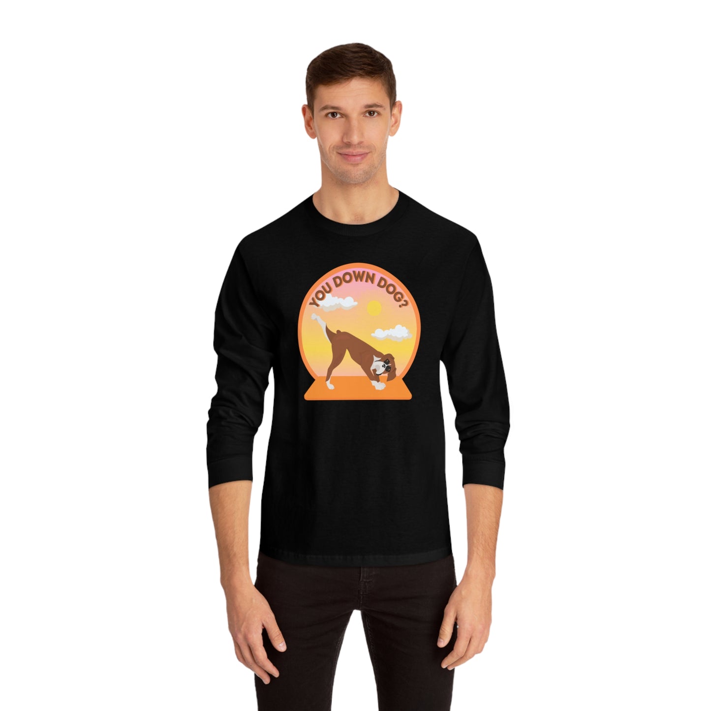 Downdog Boxer Puppy Yoga Unisex Classic long Sleeve Tee