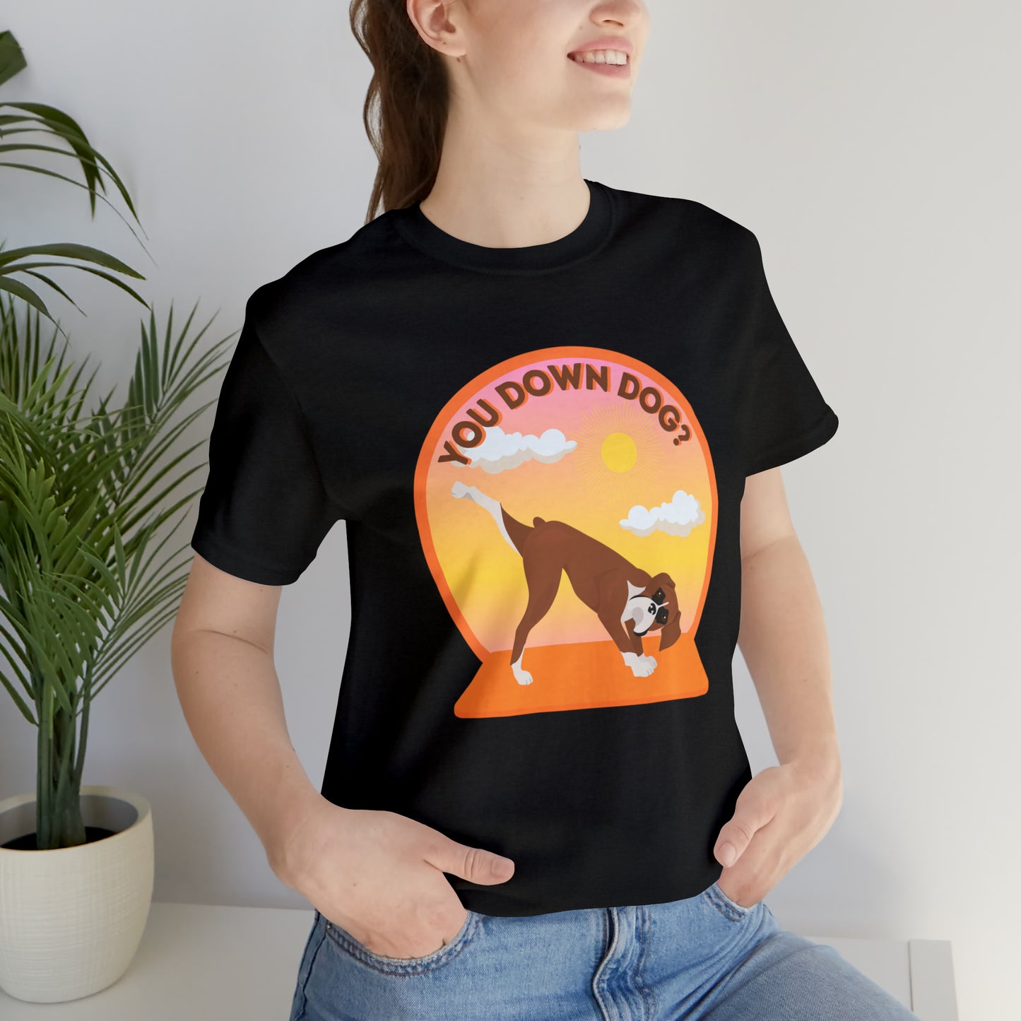 Downdog Boxer Puppy Yoga Shirt Unisex Classic Tee
