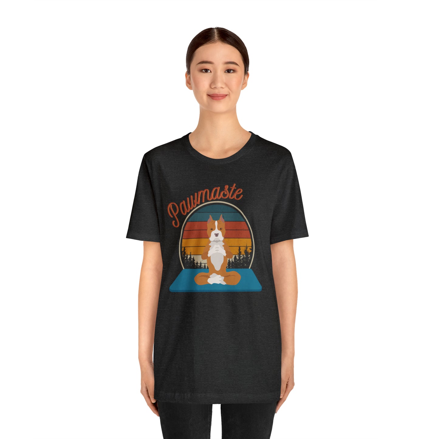 Pawmaste Pitbull Puppy Yoga Mountain Shirt Unisex Classic Tee