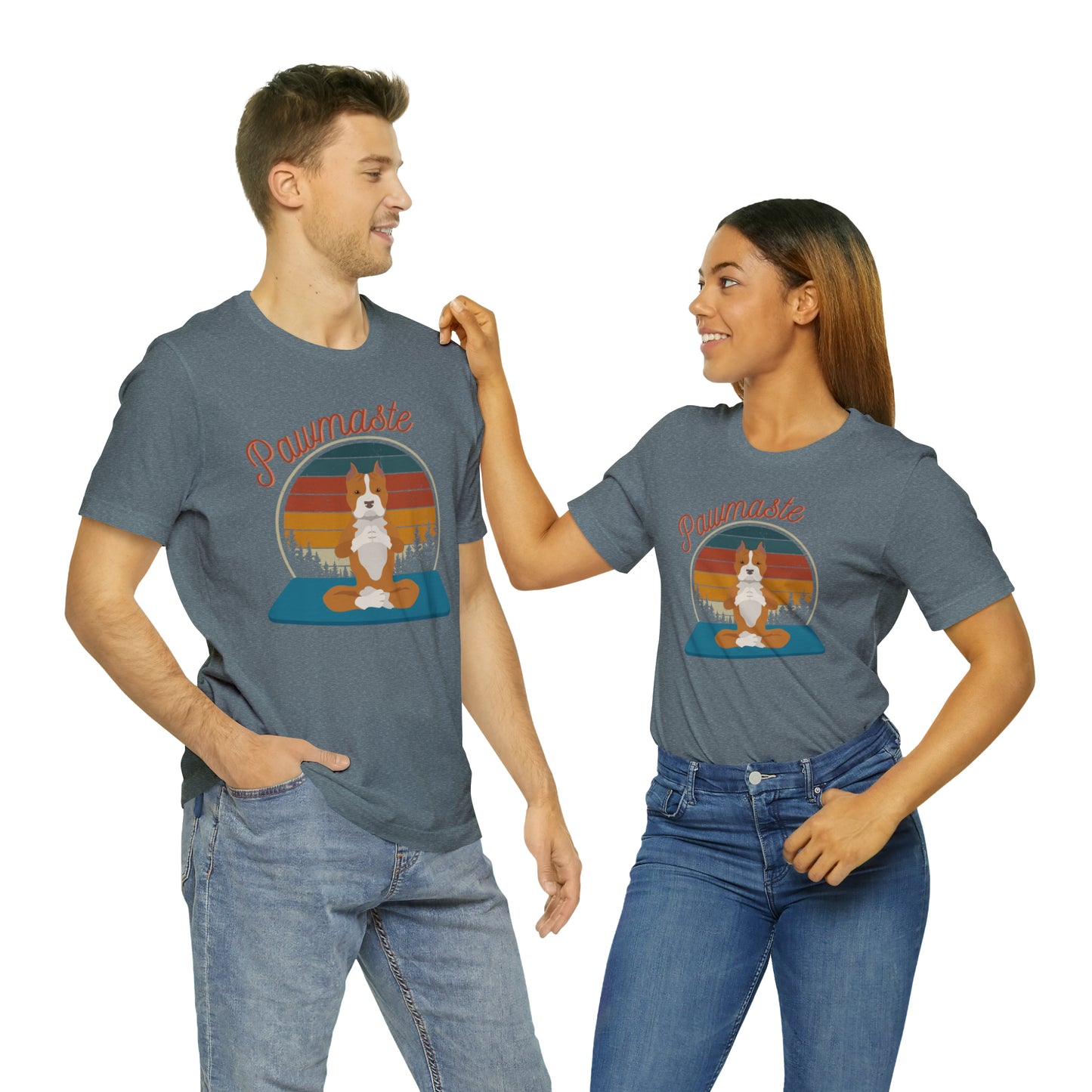 Pawmaste Pitbull Puppy Yoga Mountain Shirt Unisex Classic Tee