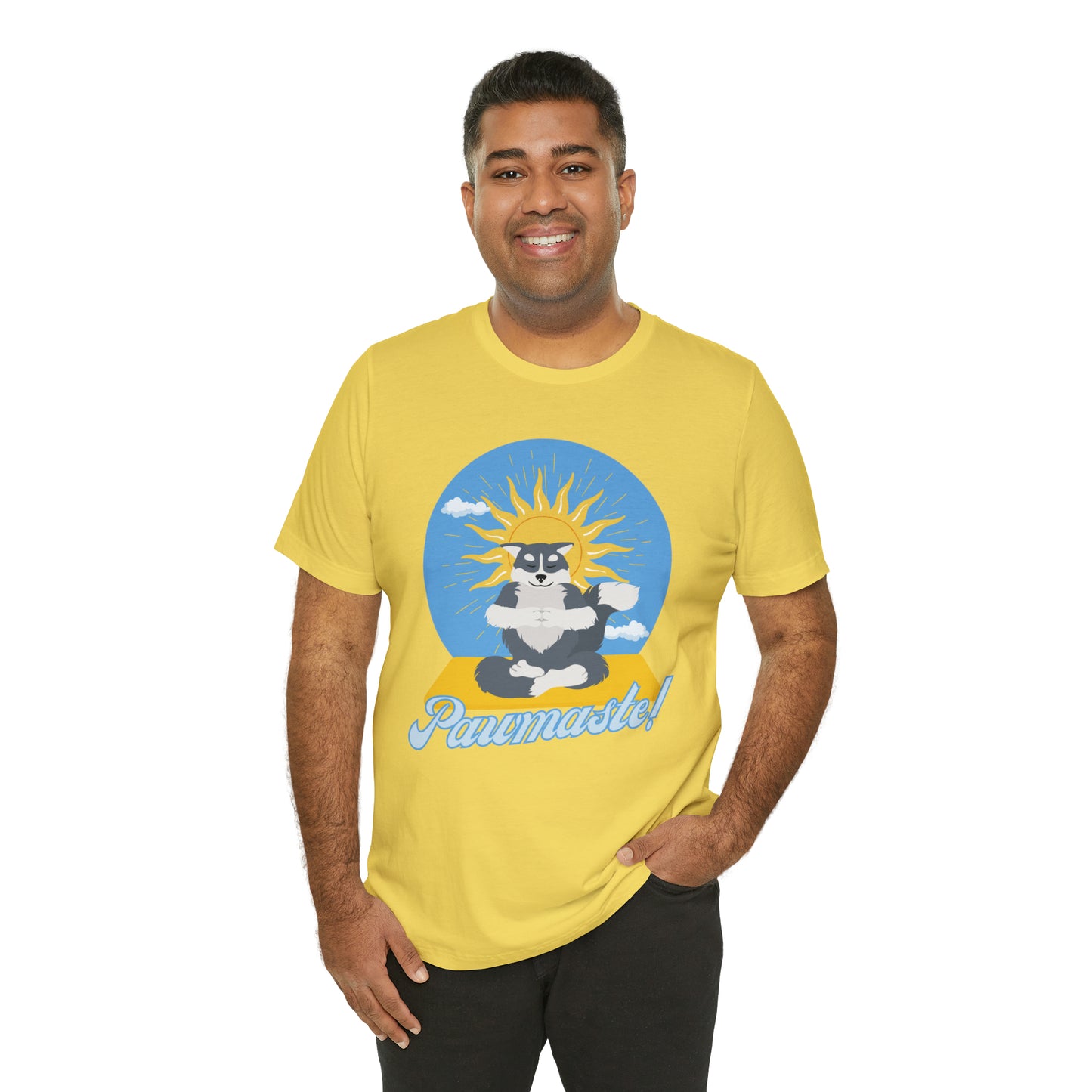 Pawmaste Happy Husky Puppy Yoga Shirt Unisex Classic Tee