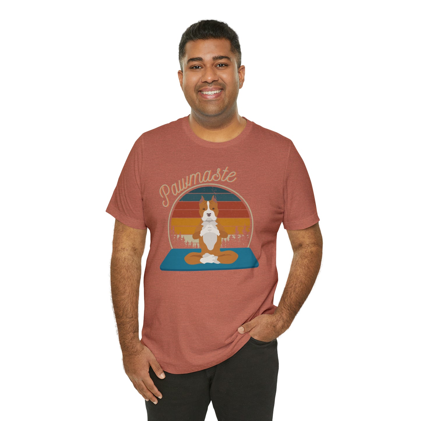 Pawmaste Pitbull Puppy Yoga Mountain Shirt Unisex Classic Tee