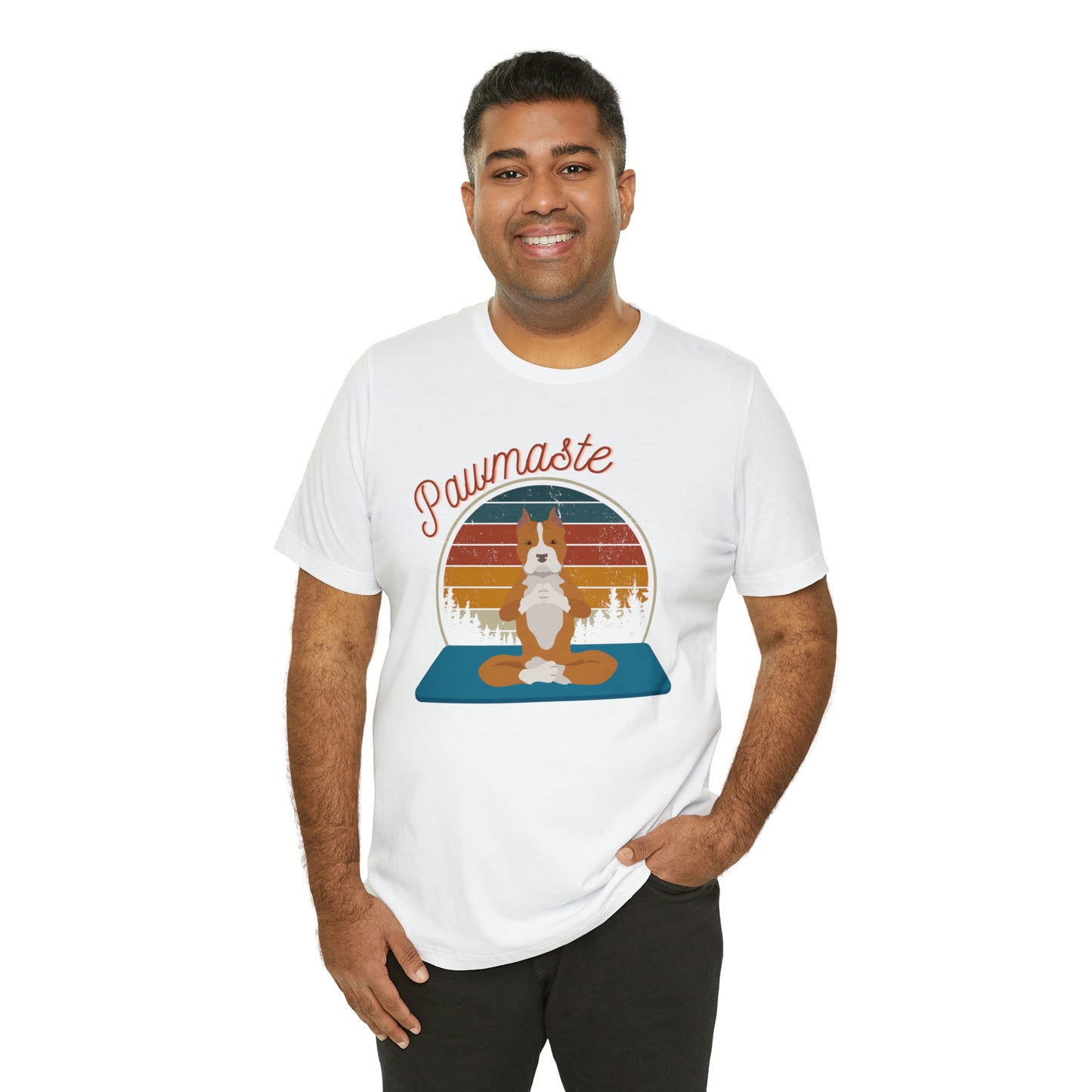 Pawmaste Pitbull Puppy Yoga Mountain Shirt Unisex Classic Tee