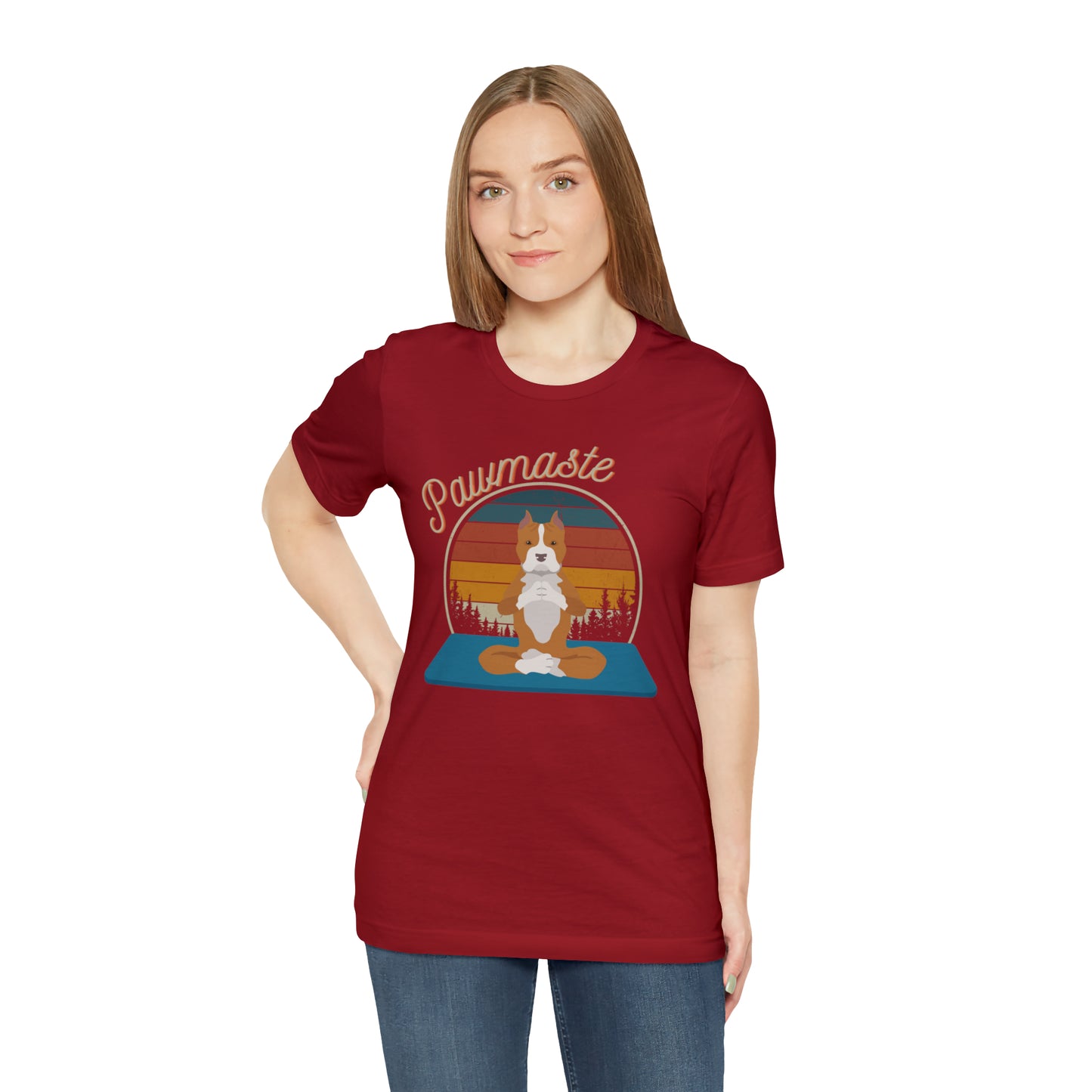 Pawmaste Pitbull Puppy Yoga Mountain Shirt Unisex Classic Tee