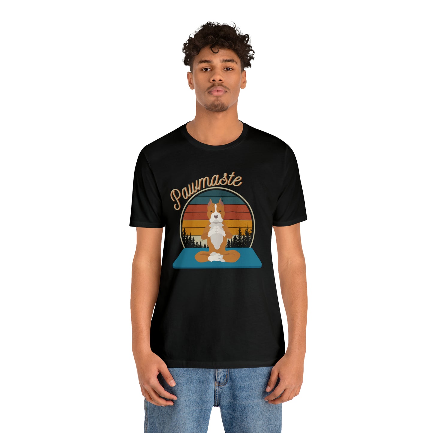 Pawmaste Pitbull Puppy Yoga Mountain Shirt Unisex Classic Tee