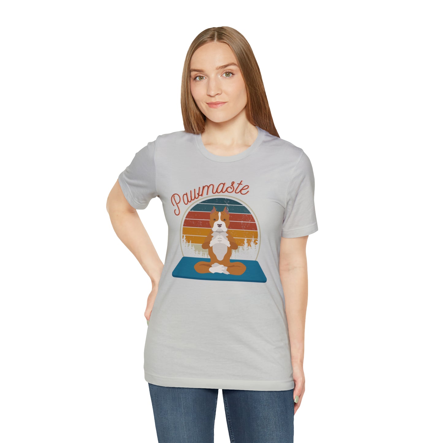 Pawmaste Pitbull Puppy Yoga Mountain Shirt Unisex Classic Tee
