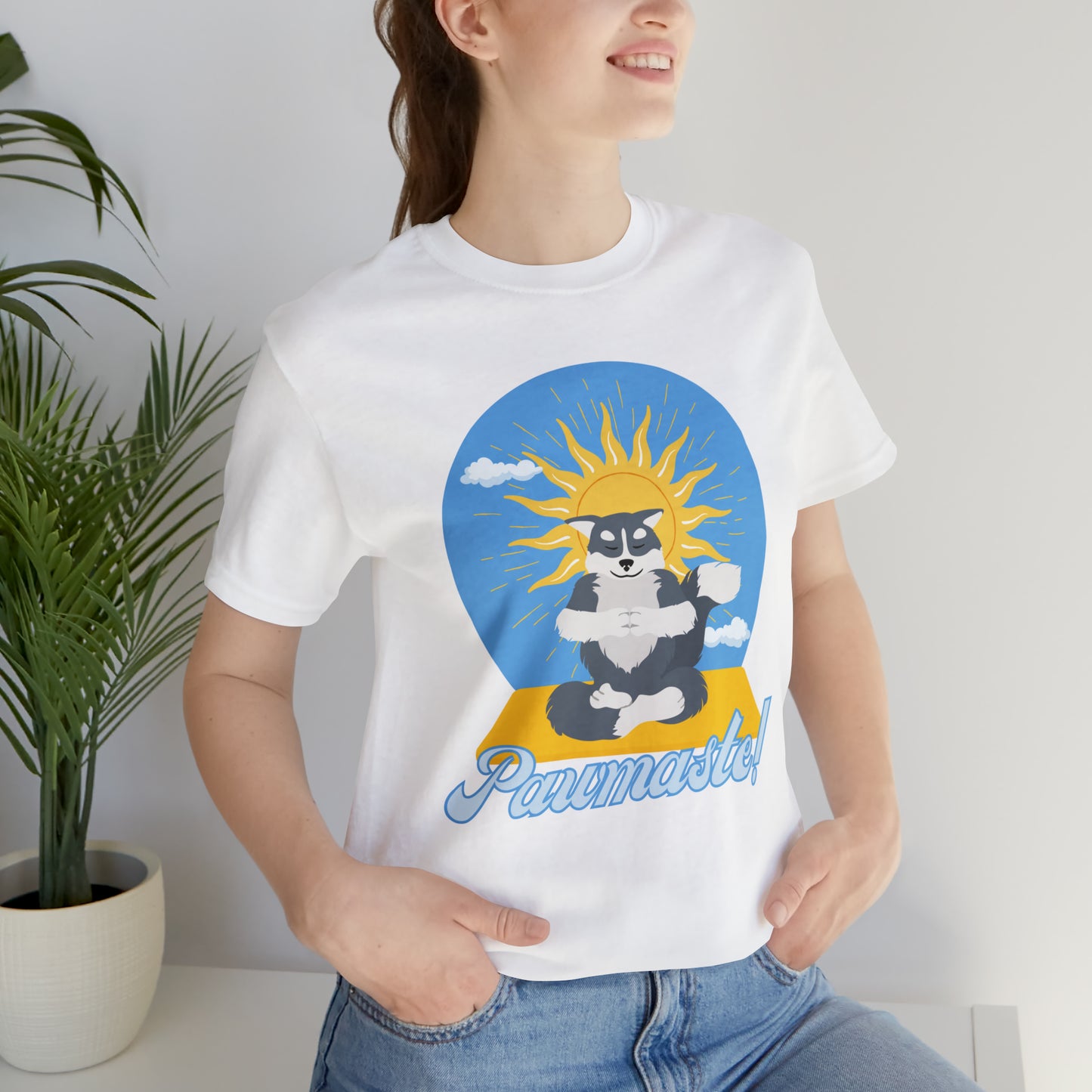 Pawmaste Happy Husky Puppy Yoga Shirt Unisex Classic Tee