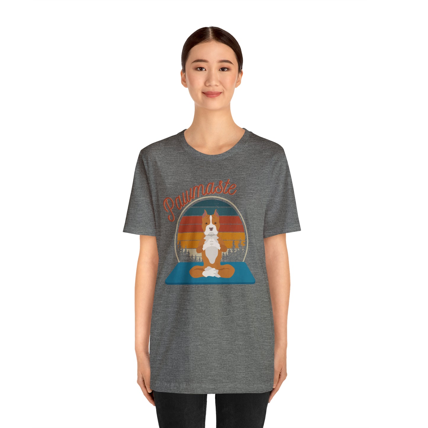Pawmaste Pitbull Puppy Yoga Mountain Shirt Unisex Classic Tee