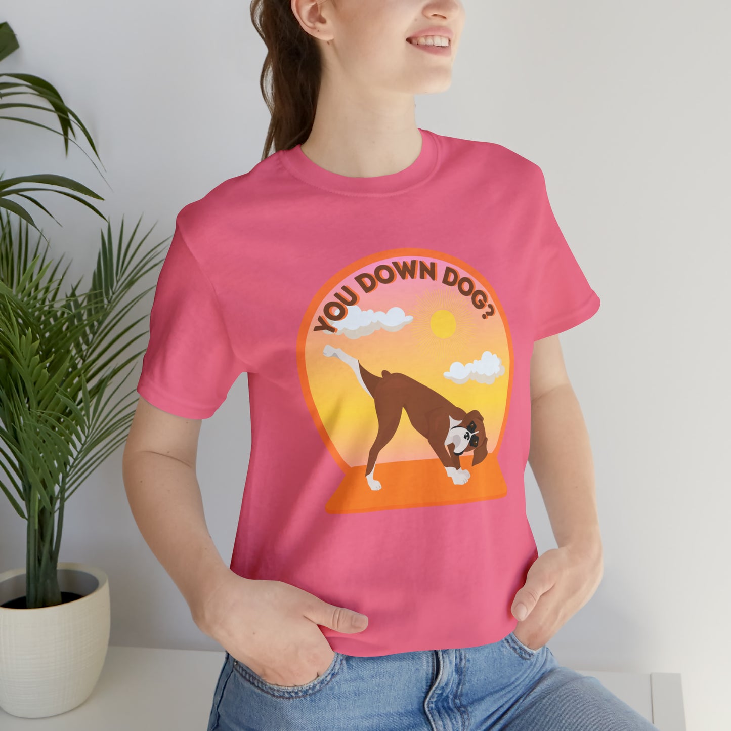 Downdog Boxer Puppy Yoga Shirt Unisex Classic Tee