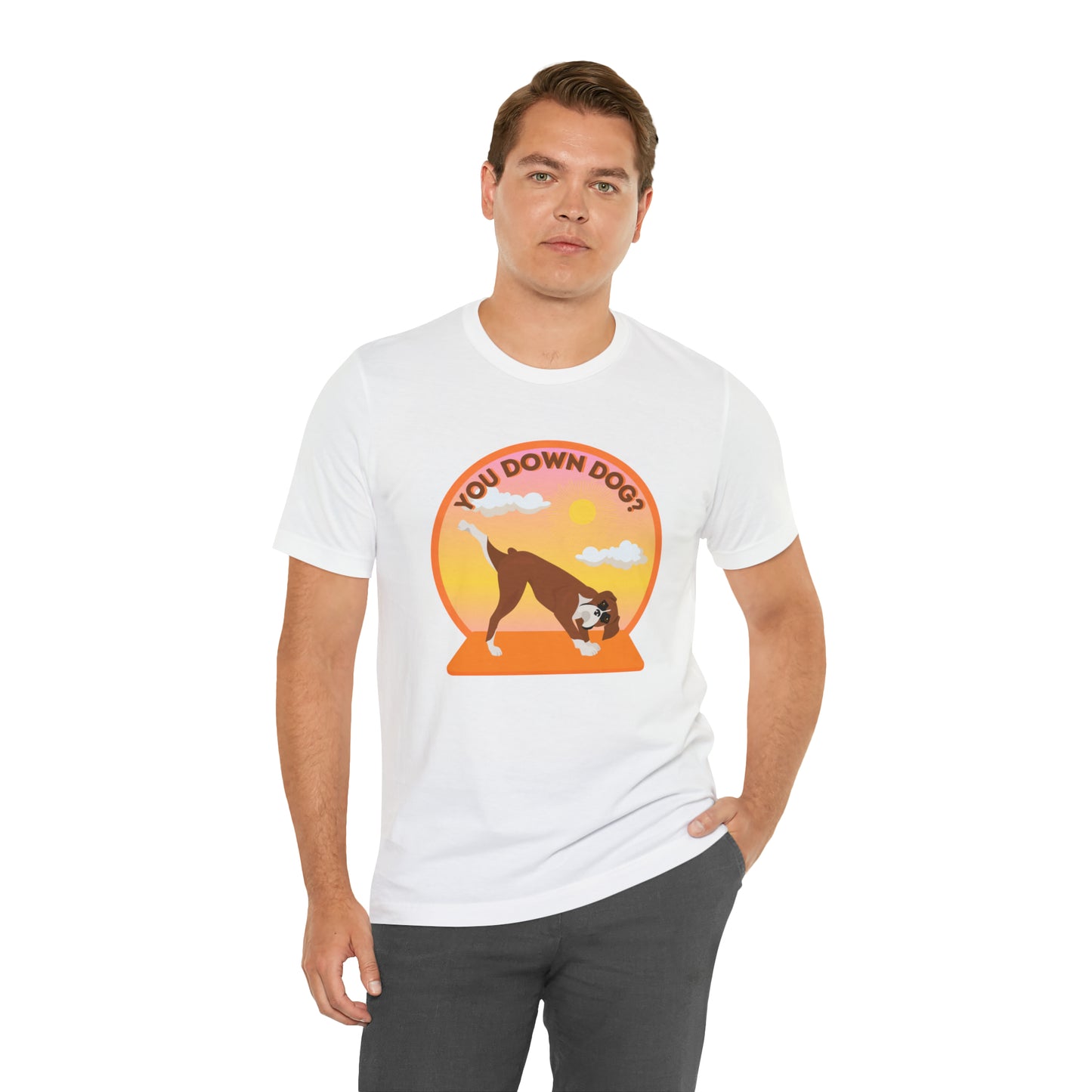 Downdog Boxer Puppy Yoga Shirt Unisex Classic Tee