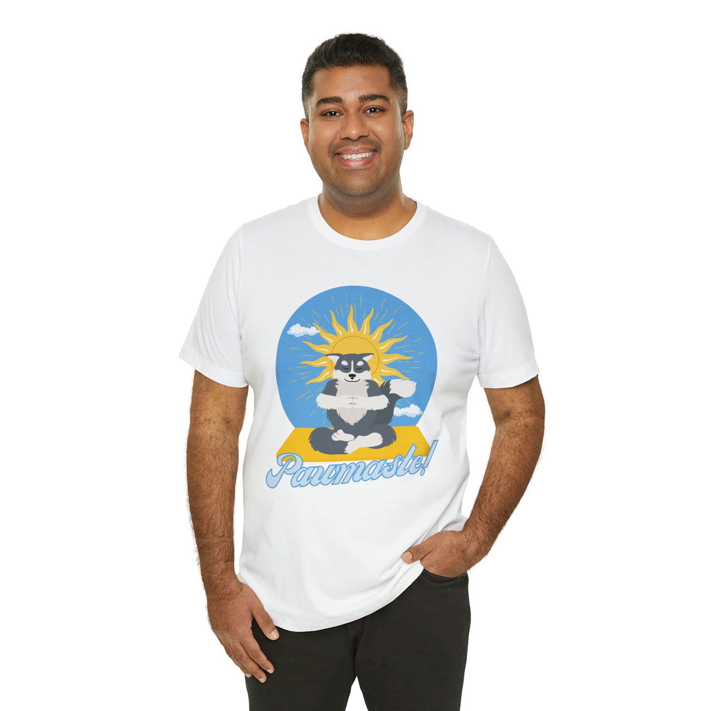 Pawmaste Happy Husky Puppy Yoga Shirt Unisex Classic Tee