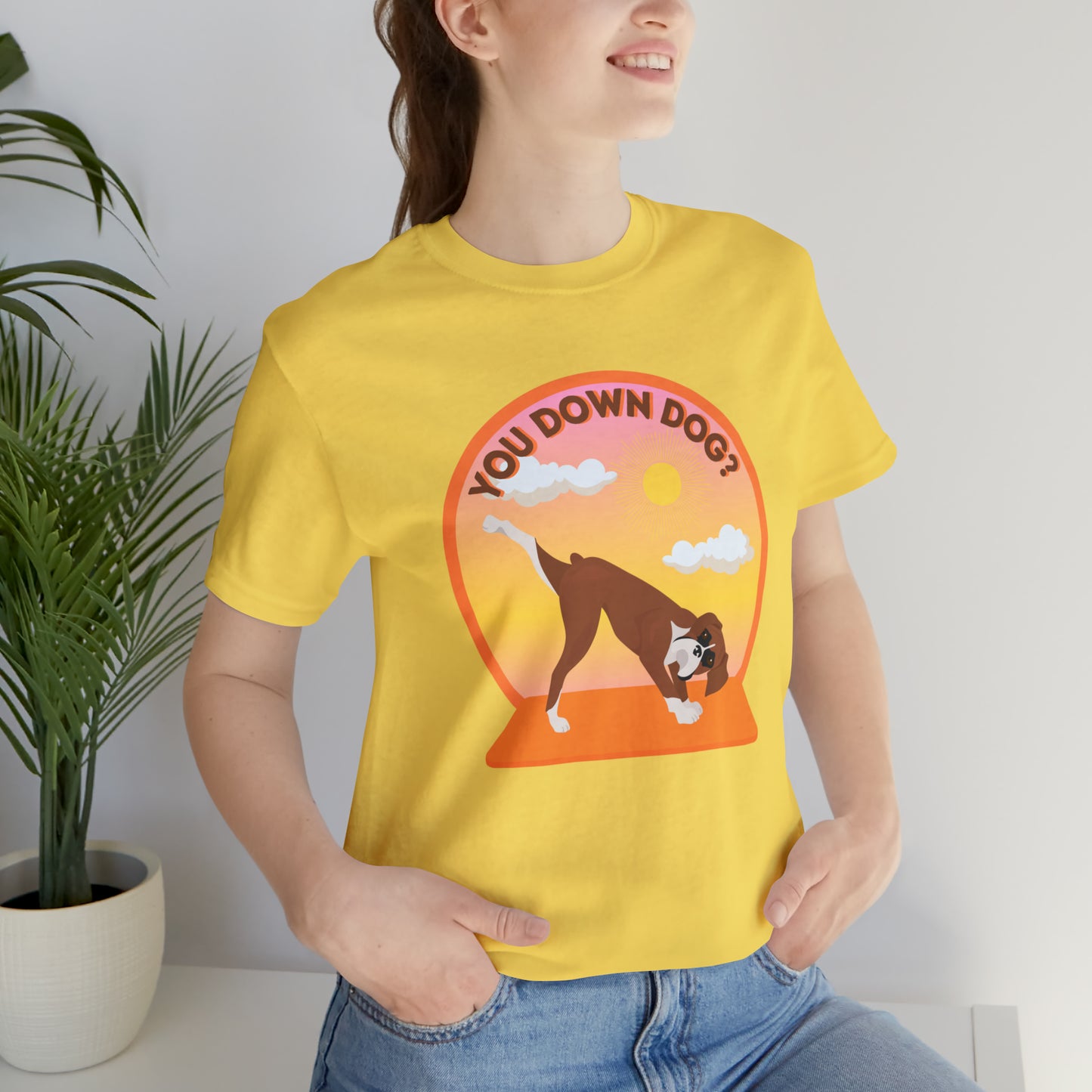 Downdog Boxer Puppy Yoga Shirt Unisex Classic Tee