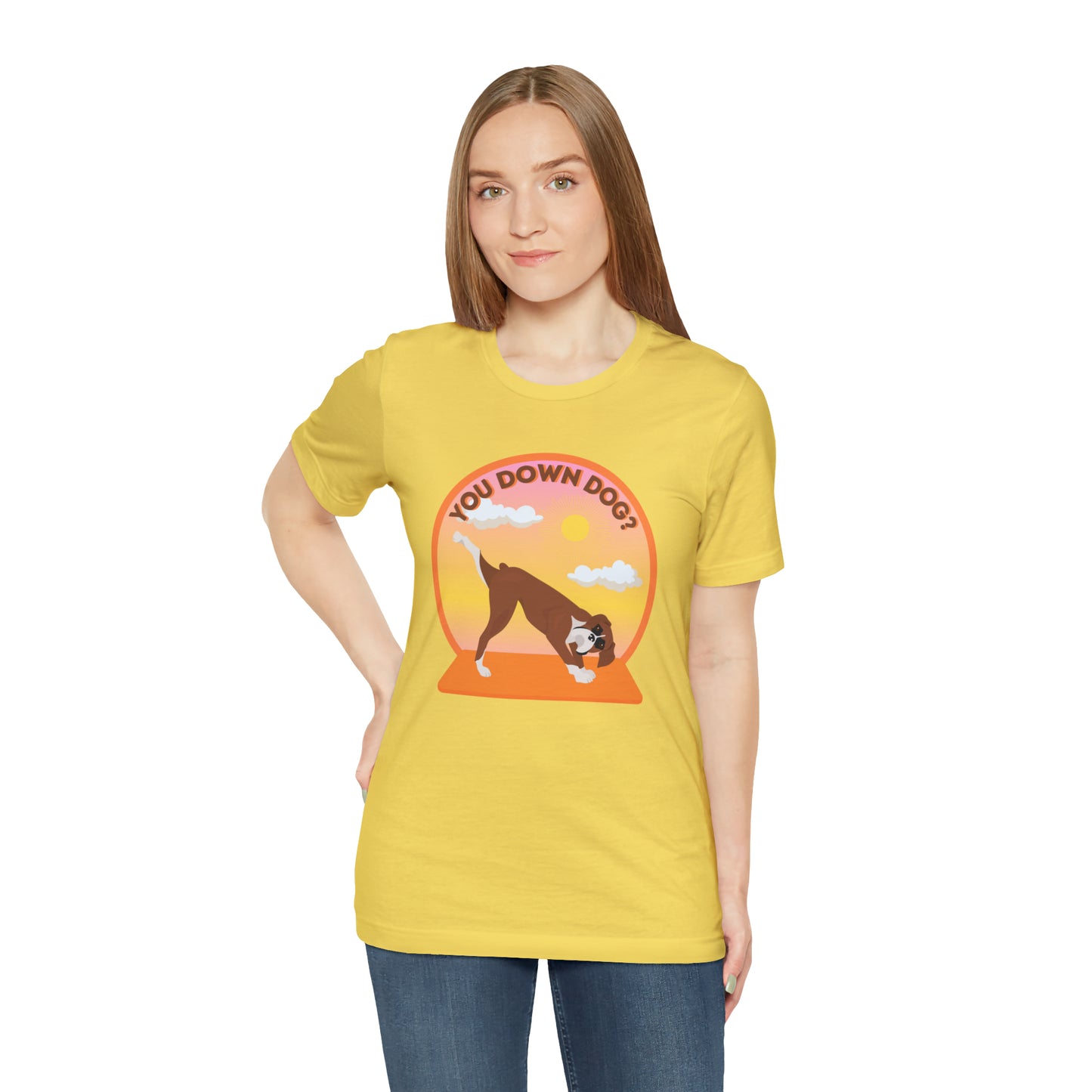 Downdog Boxer Puppy Yoga Shirt Unisex Classic Tee