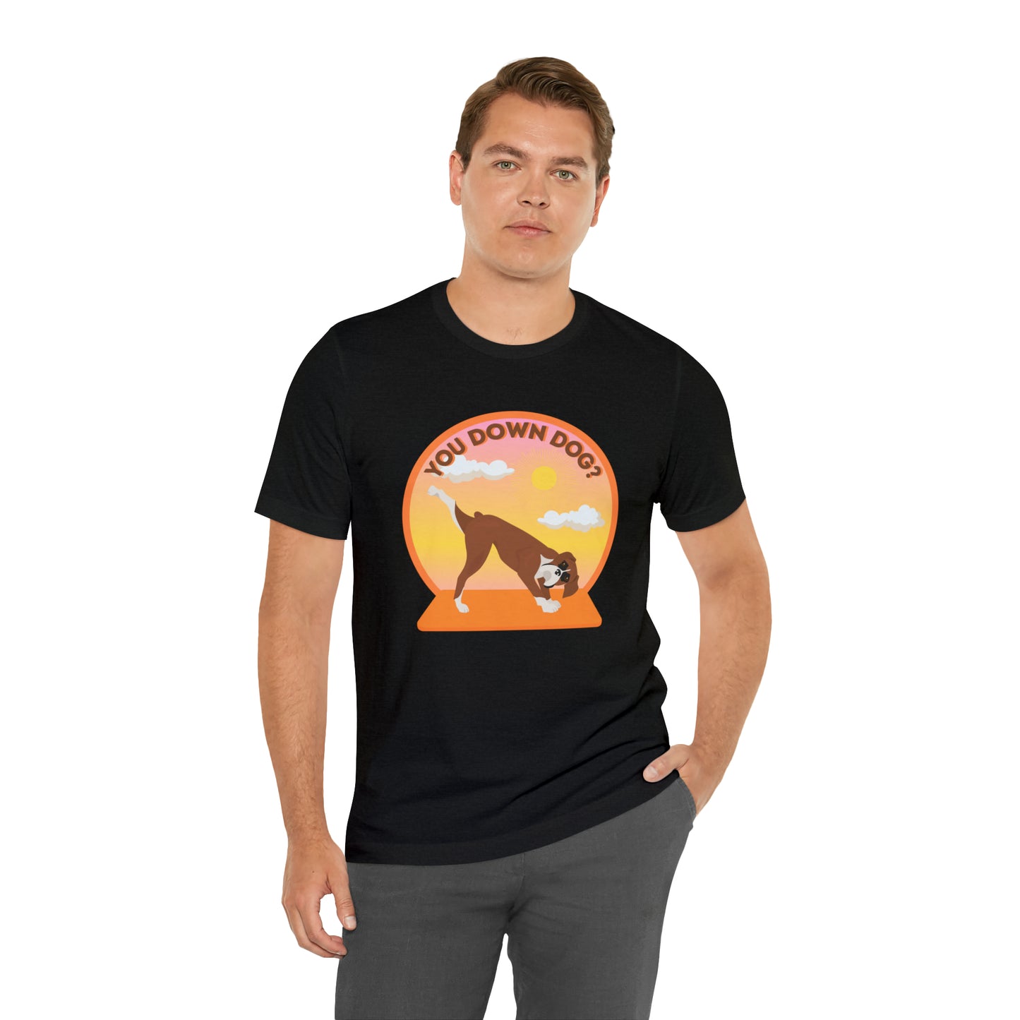 Downdog Boxer Puppy Yoga Shirt Unisex Classic Tee