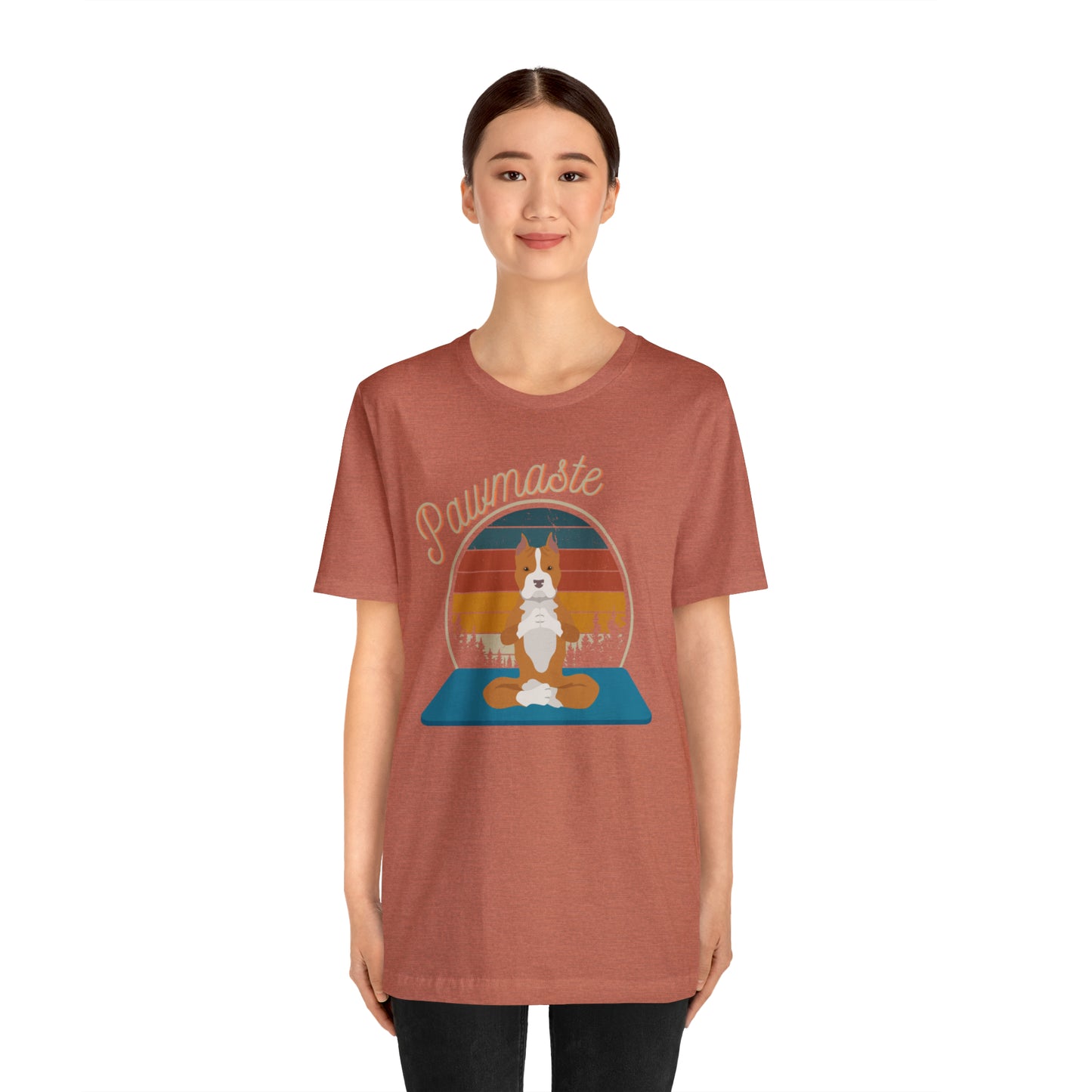 Pawmaste Pitbull Puppy Yoga Mountain Shirt Unisex Classic Tee