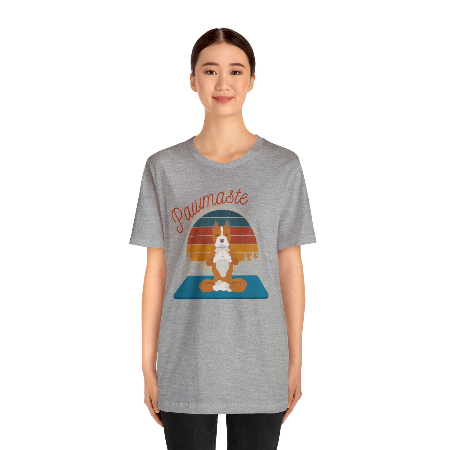 Pawmaste Pitbull Puppy Yoga Mountain Shirt Unisex Classic Tee