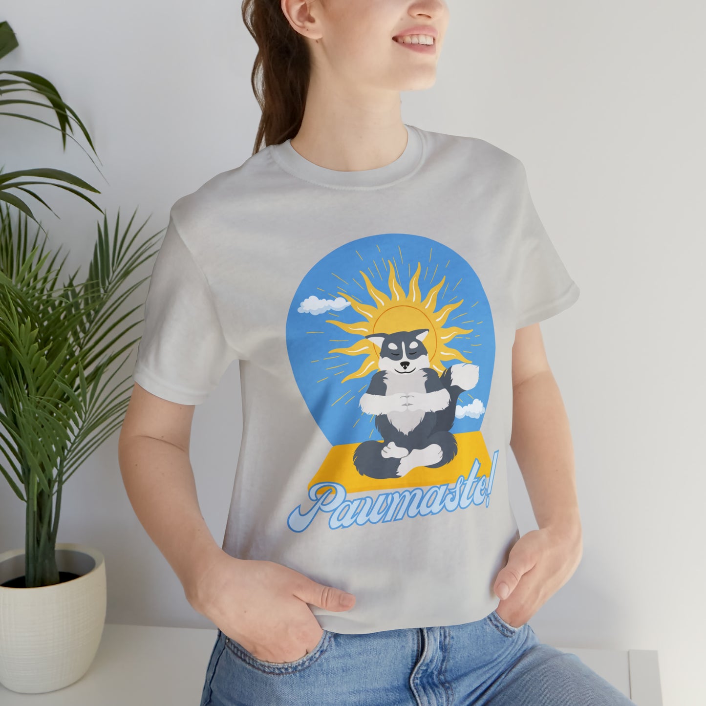 Pawmaste Happy Husky Puppy Yoga Shirt Unisex Classic Tee
