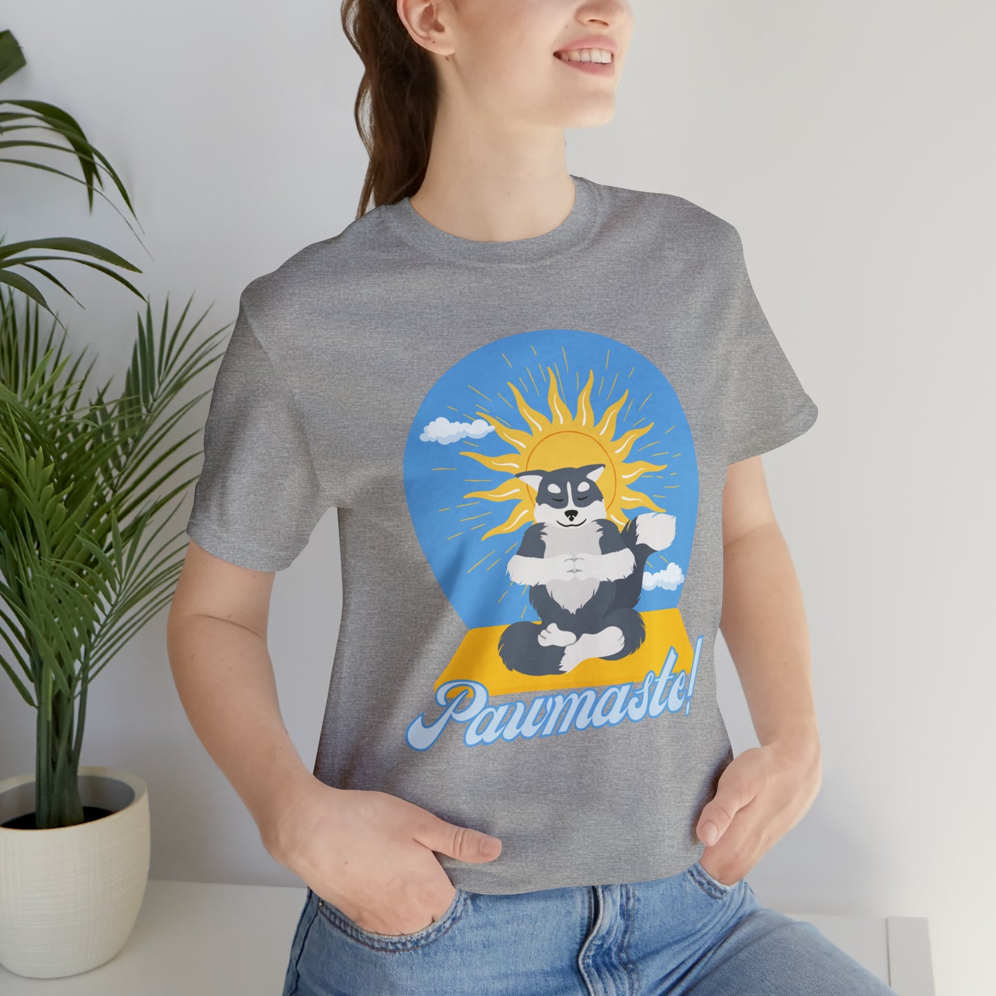 Pawmaste Happy Husky Puppy Yoga Shirt Unisex Classic Tee
